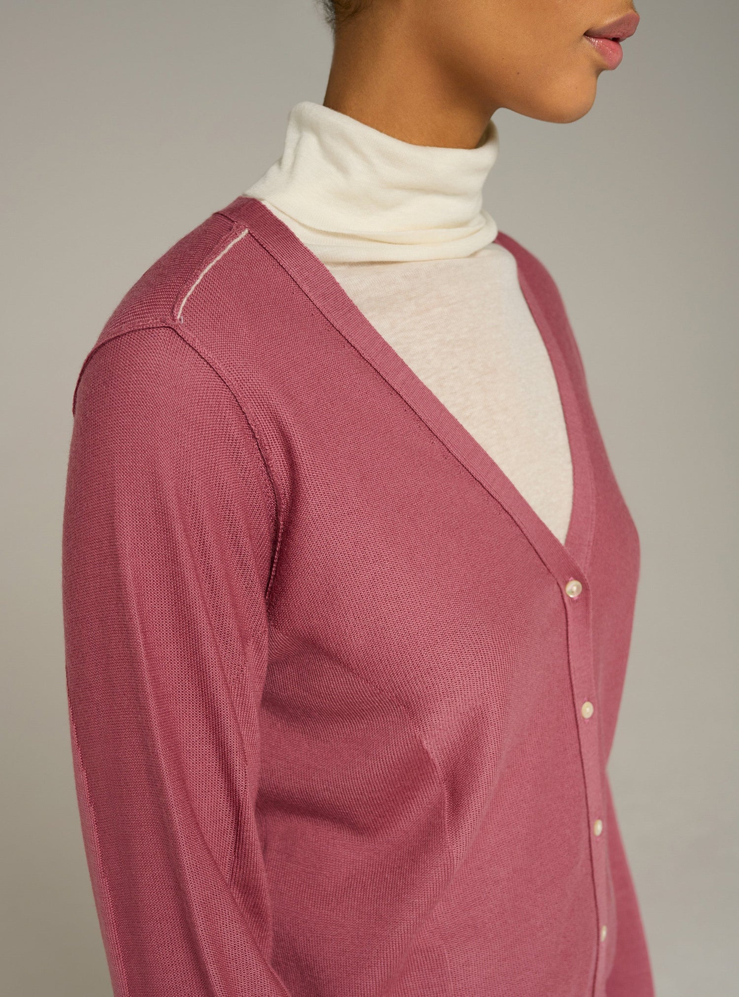 Cotélac Fine-knit wool V-neck cardigan