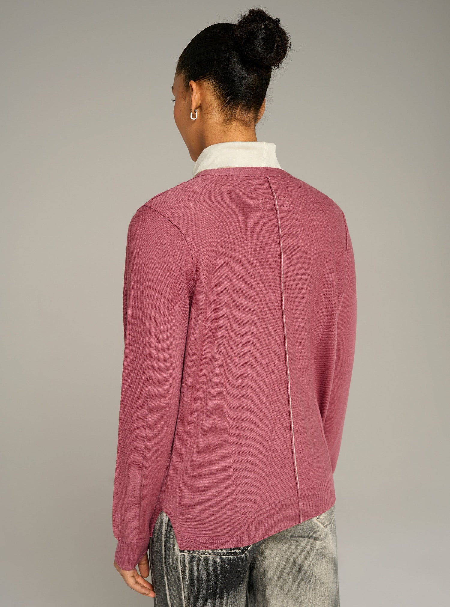 Cotélac Fine-knit wool V-neck cardigan