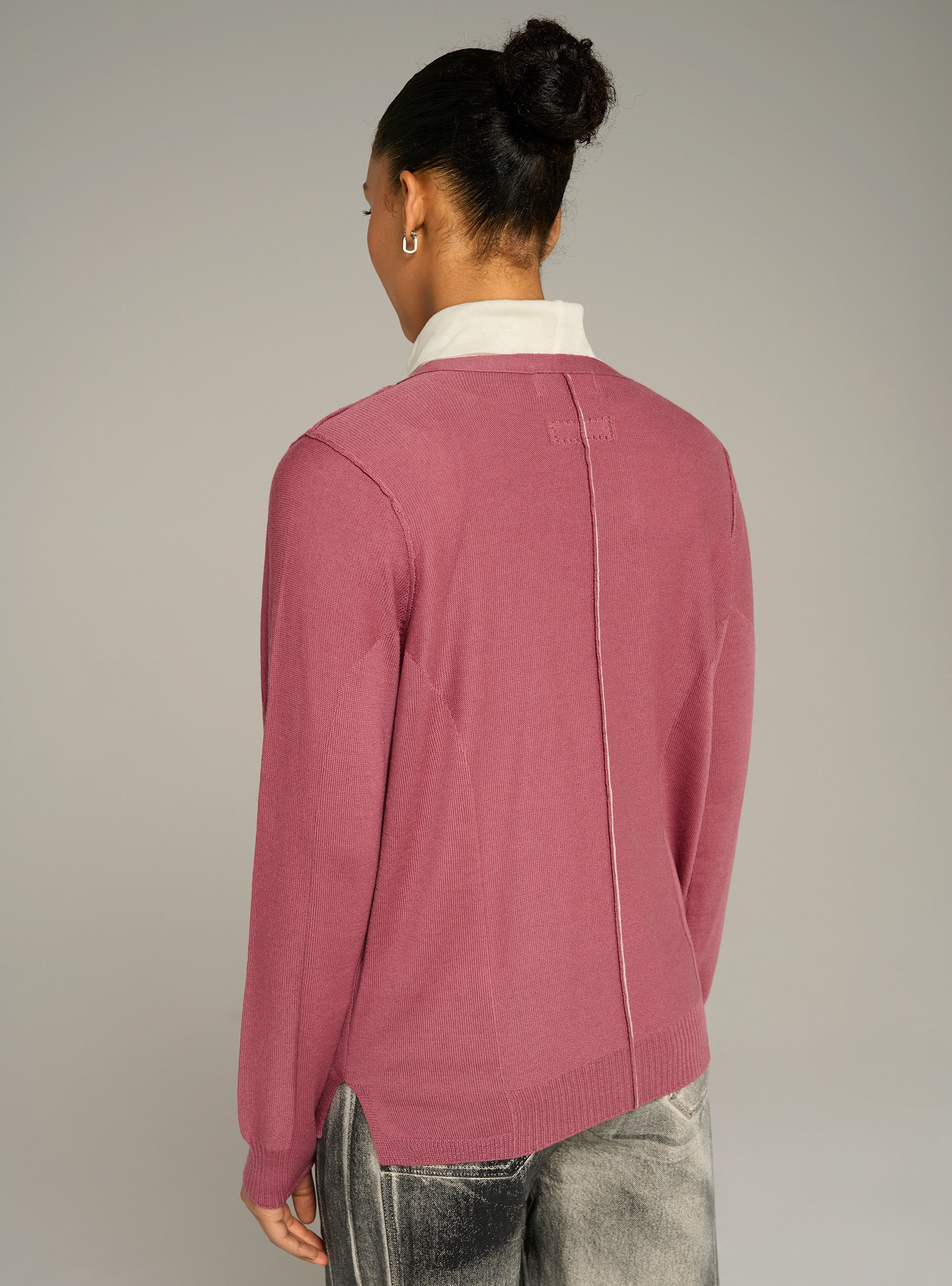 Cotélac Fine-knit wool V-neck cardigan