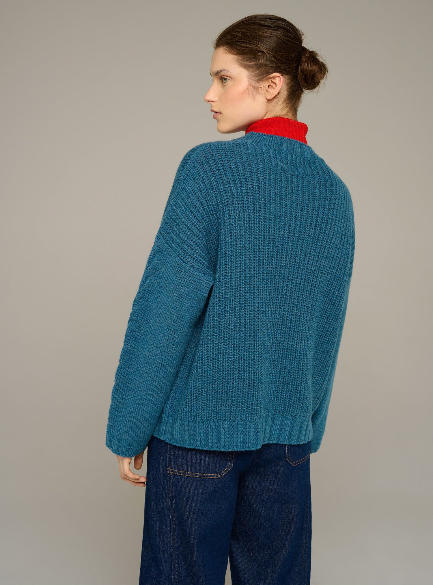 Cotélac Oversized cable-knit crewneck sweater