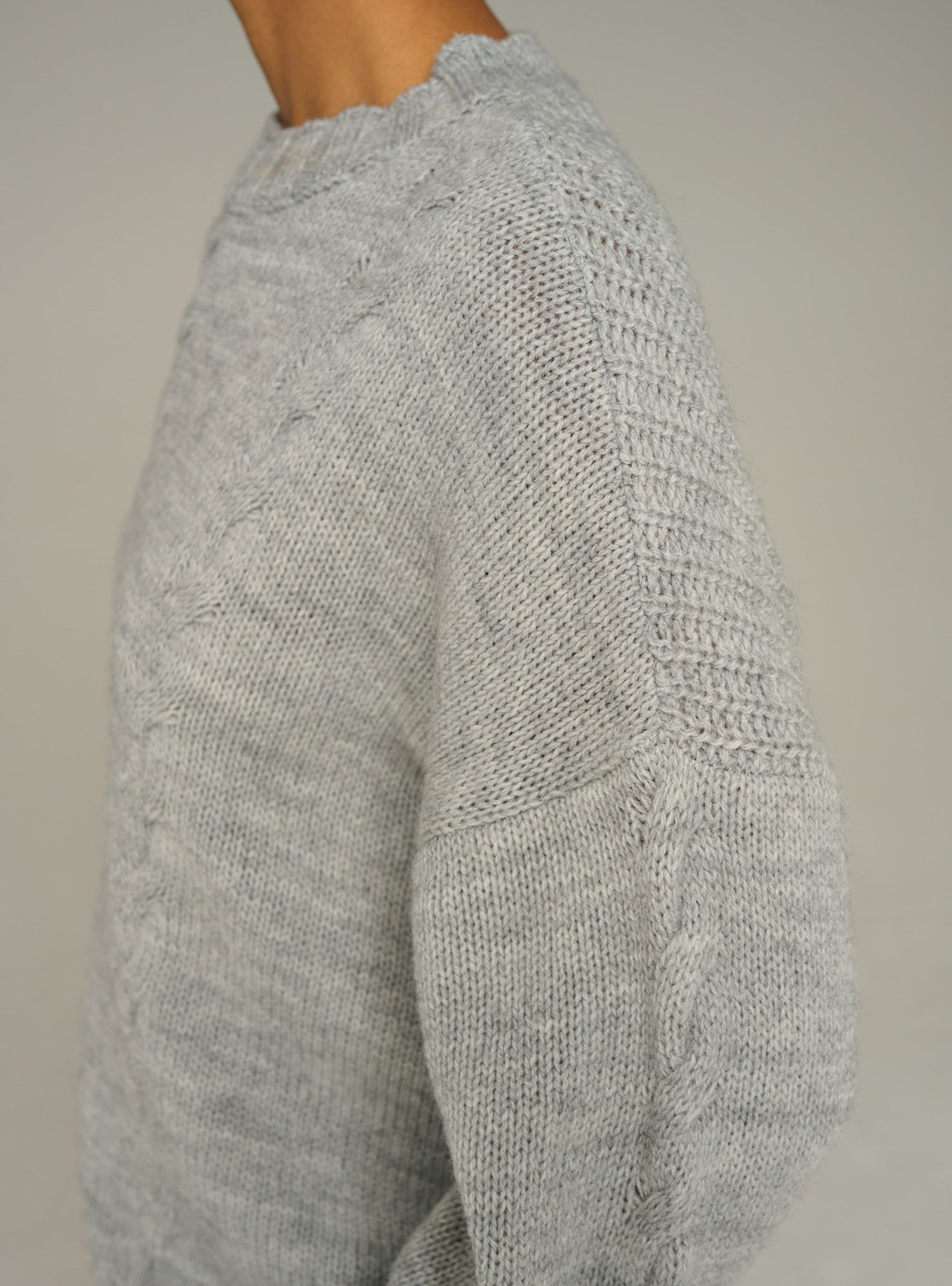 Cotélac Oversized cable-knit crewneck sweater