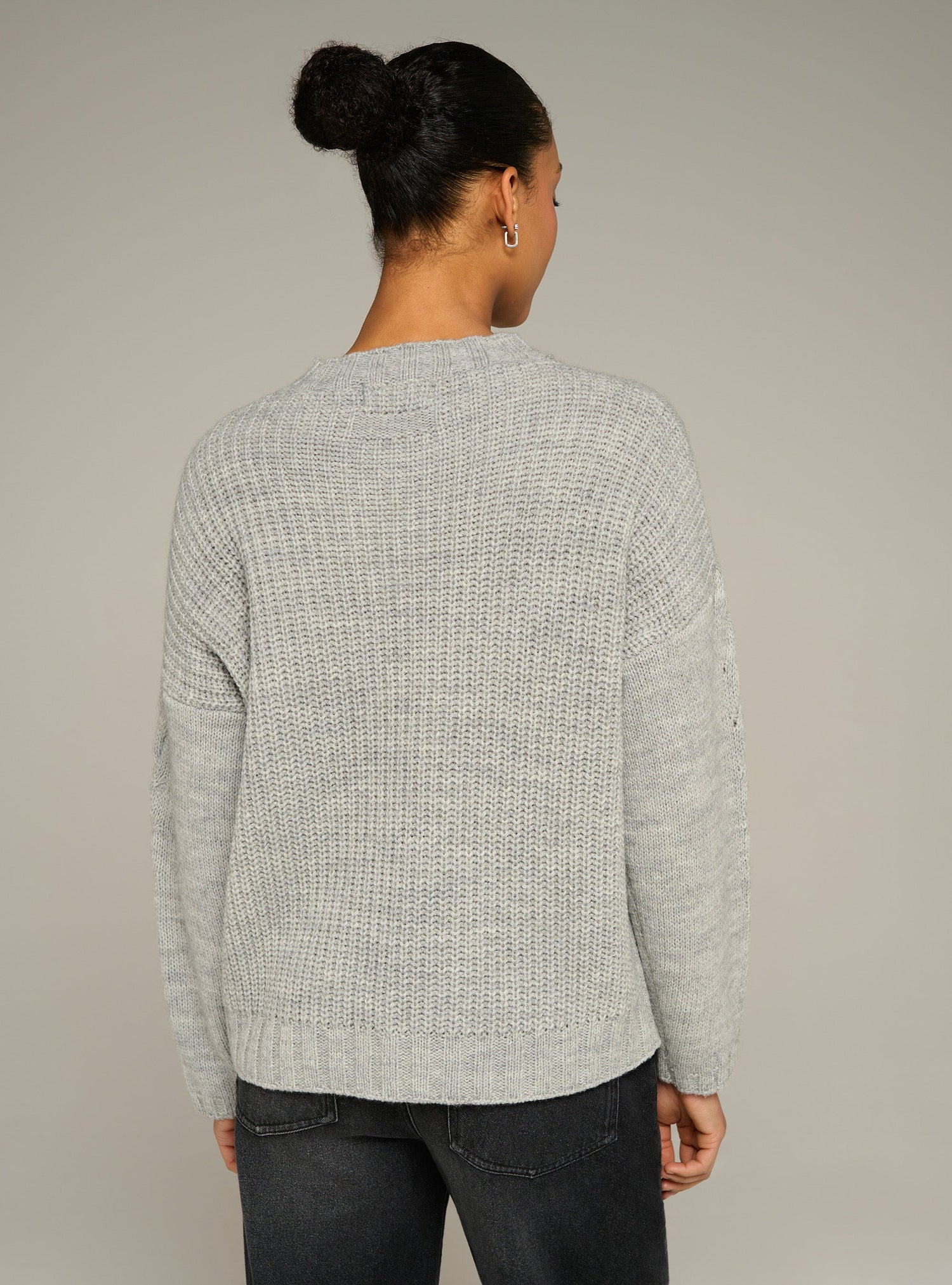 Cotélac Oversized cable-knit crewneck sweater