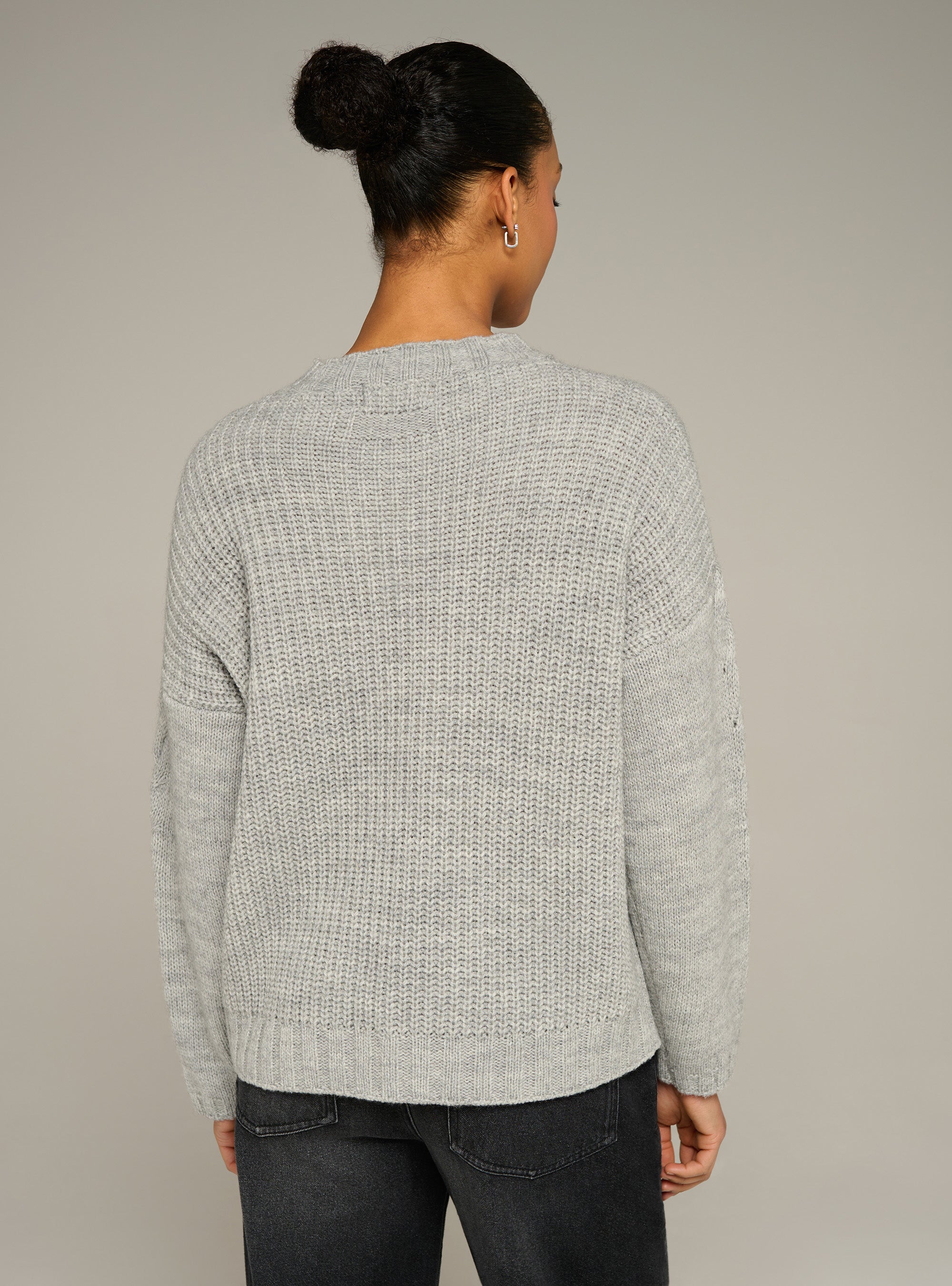 Cotélac Oversized cable-knit crewneck sweater