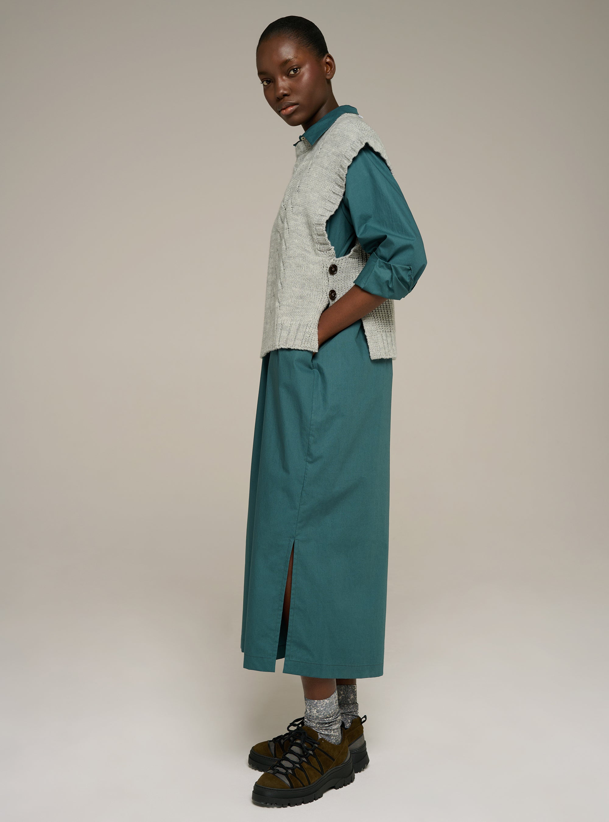 Cotélac Sleeveless cable-knit sweater