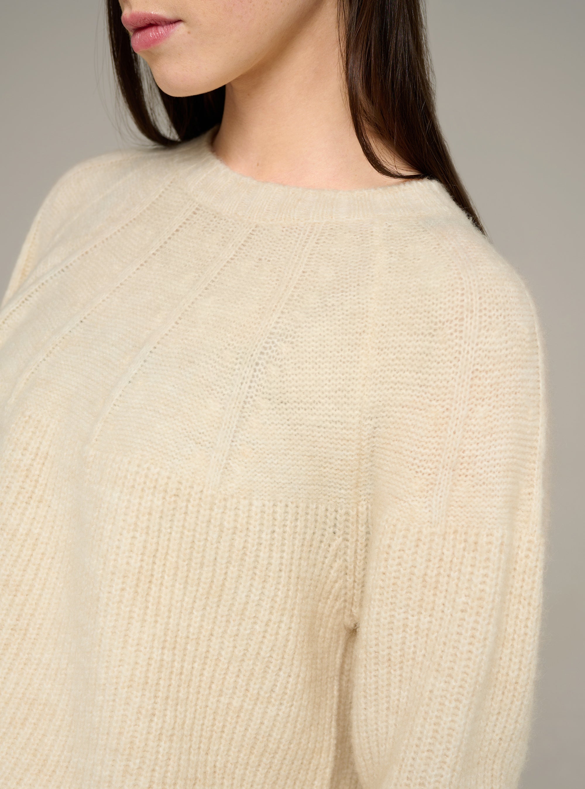 Cotélac Oversized ribbed-knit crewneck sweater