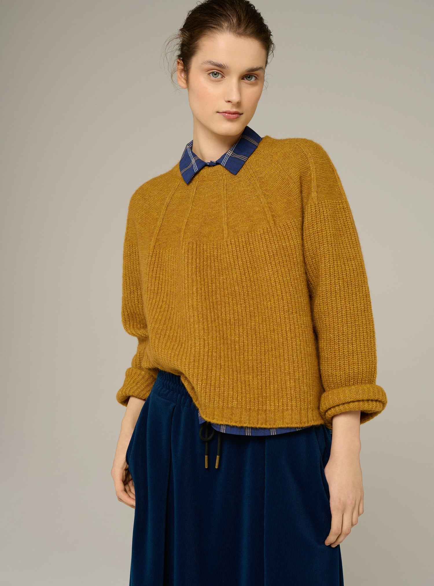 Cotélac Oversized ribbed-knit crewneck sweater