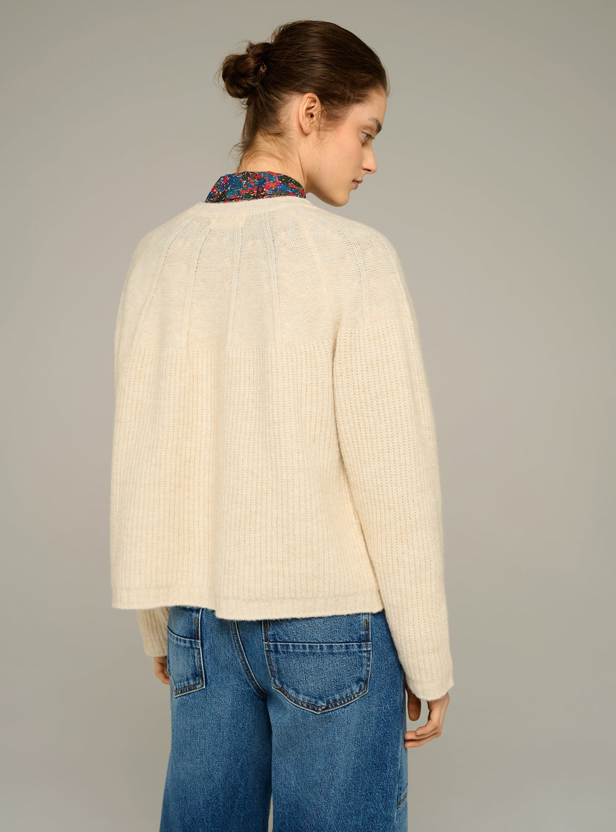 Cotélac Oversized ribbed-knit V-neck cardigan