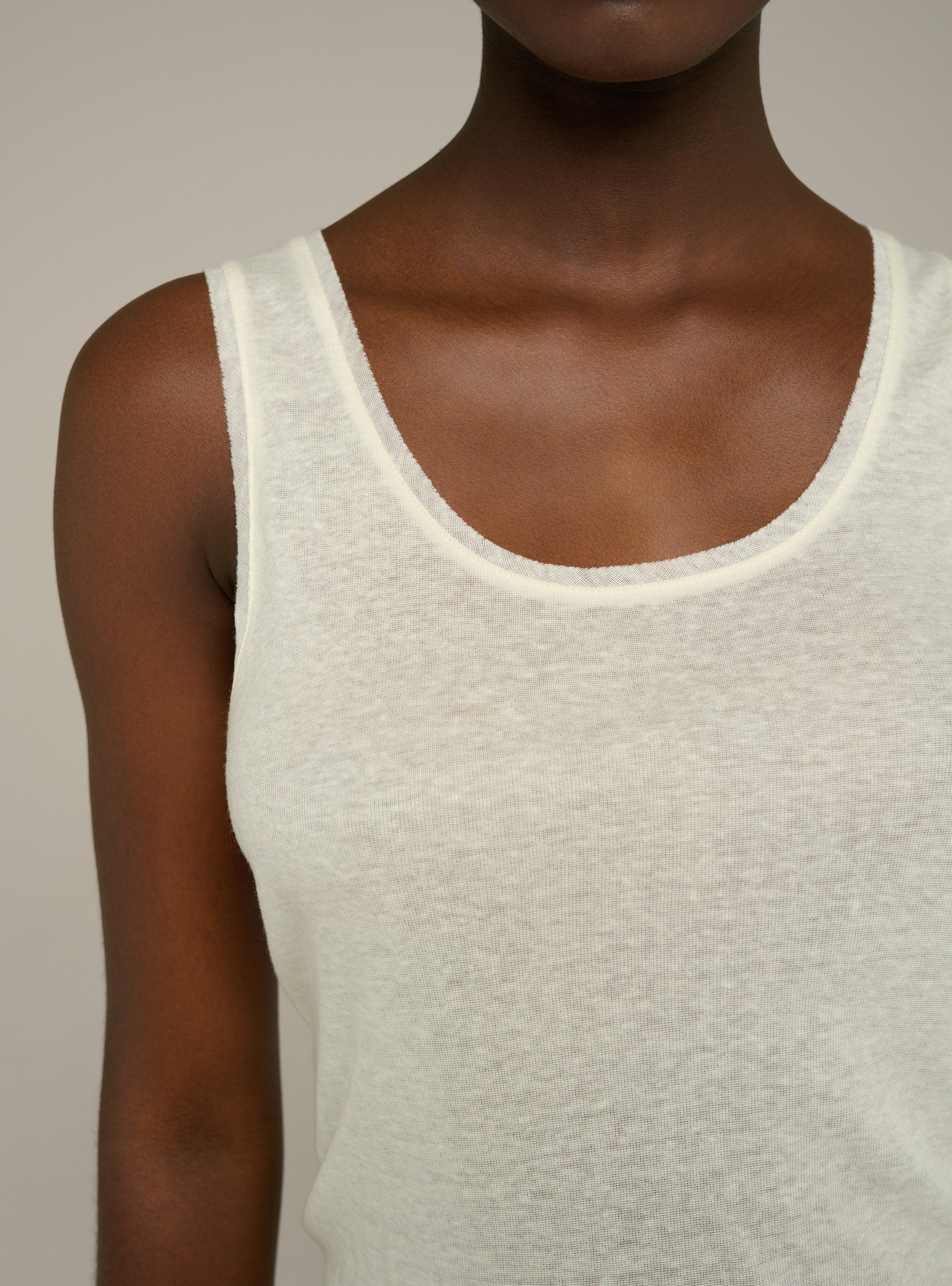 Cotélac Fitted crewneck jersey tank top