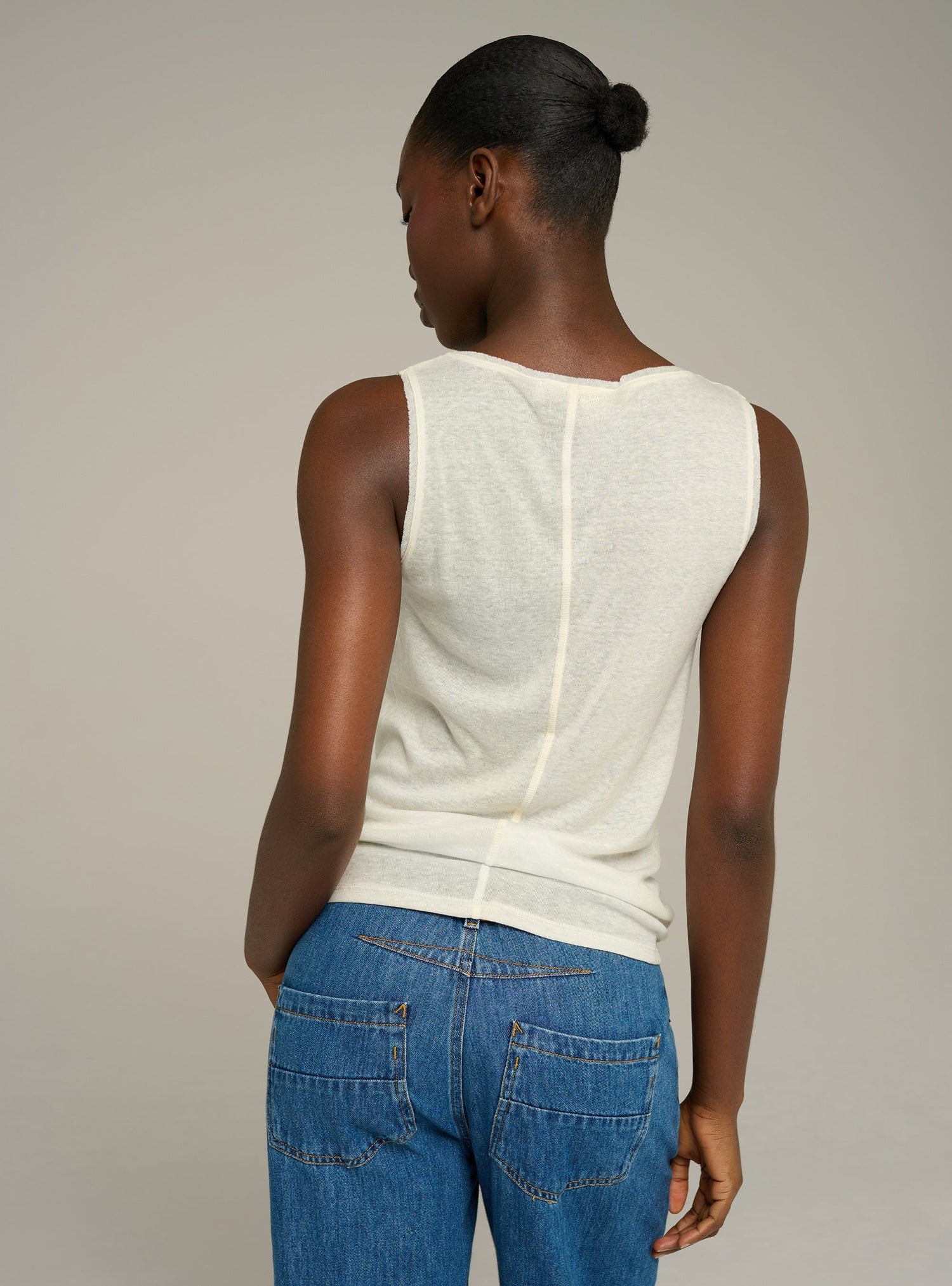 Cotélac Fitted crewneck jersey tank top
