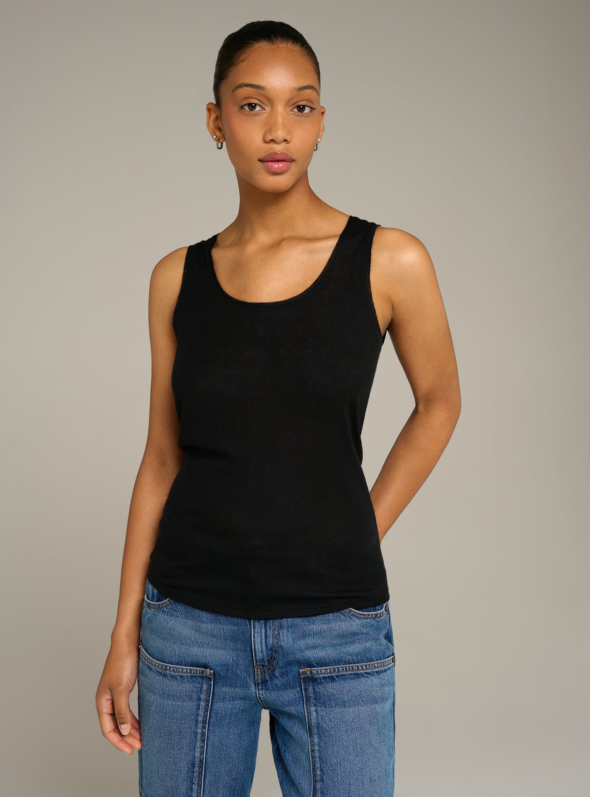Cotélac acoté Fitted crewneck jersey tank top
