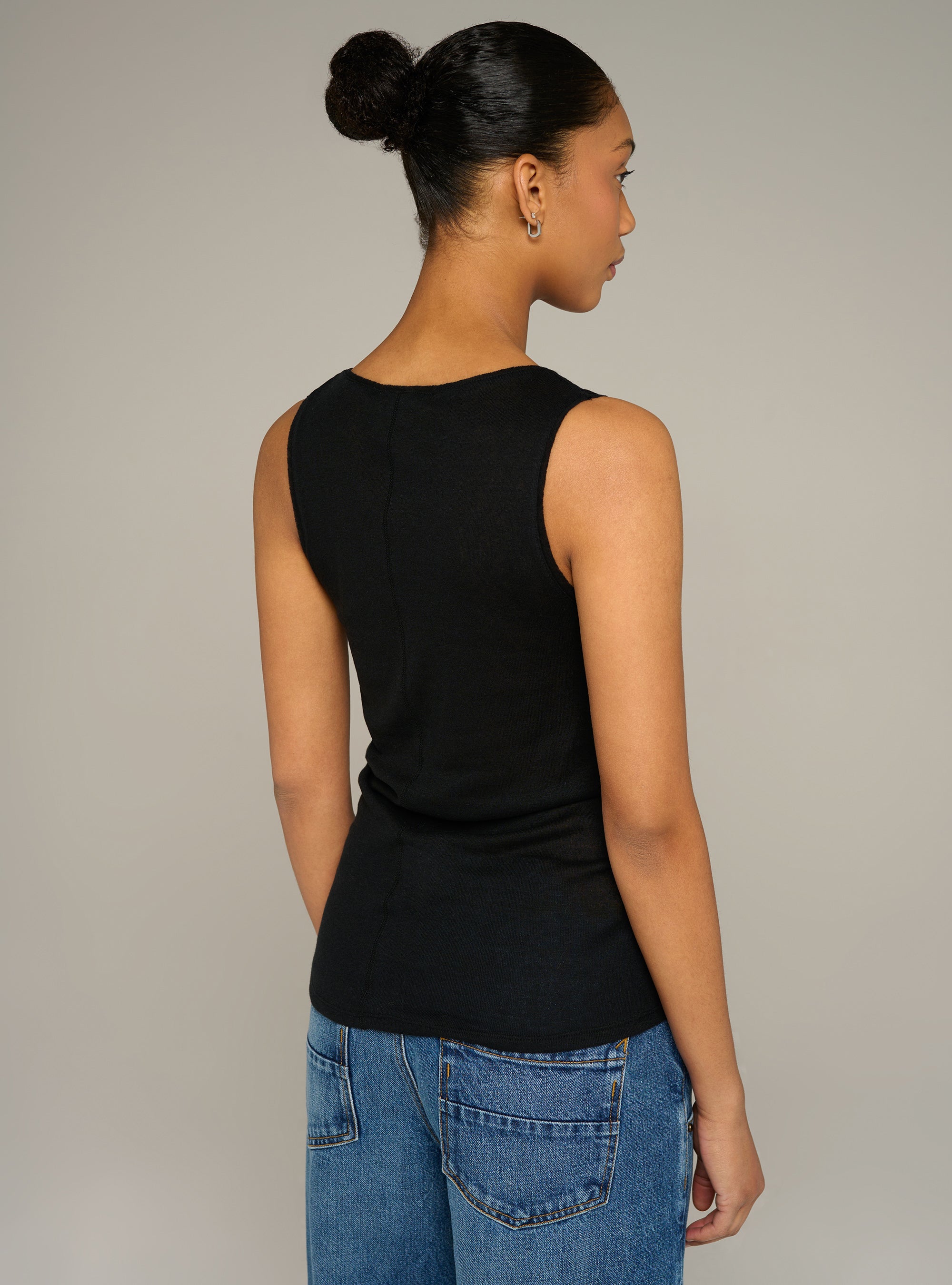 Cotélac Fitted crewneck jersey tank top