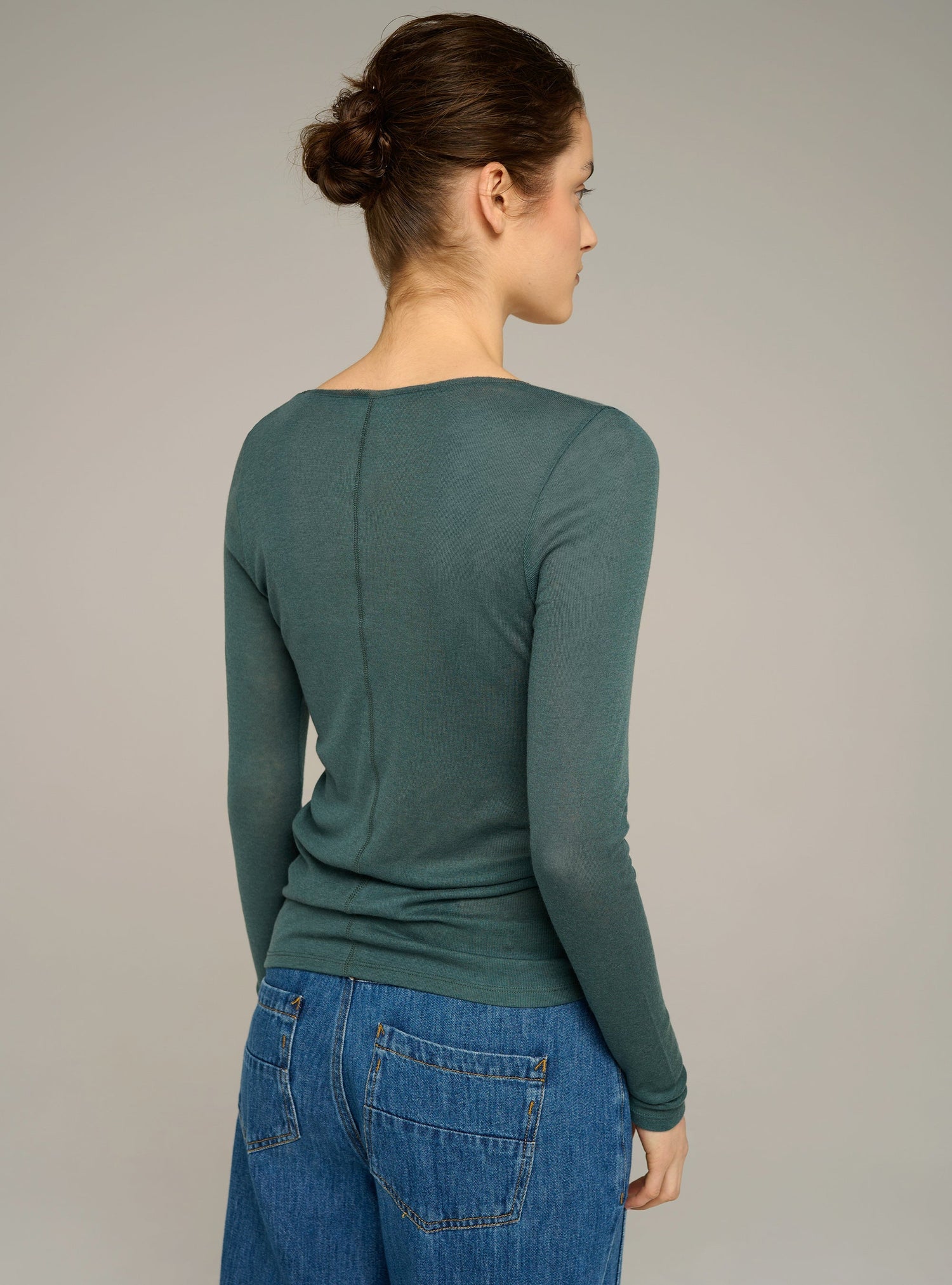 Cotélac Fitted long-sleeve crewneck jersey tee