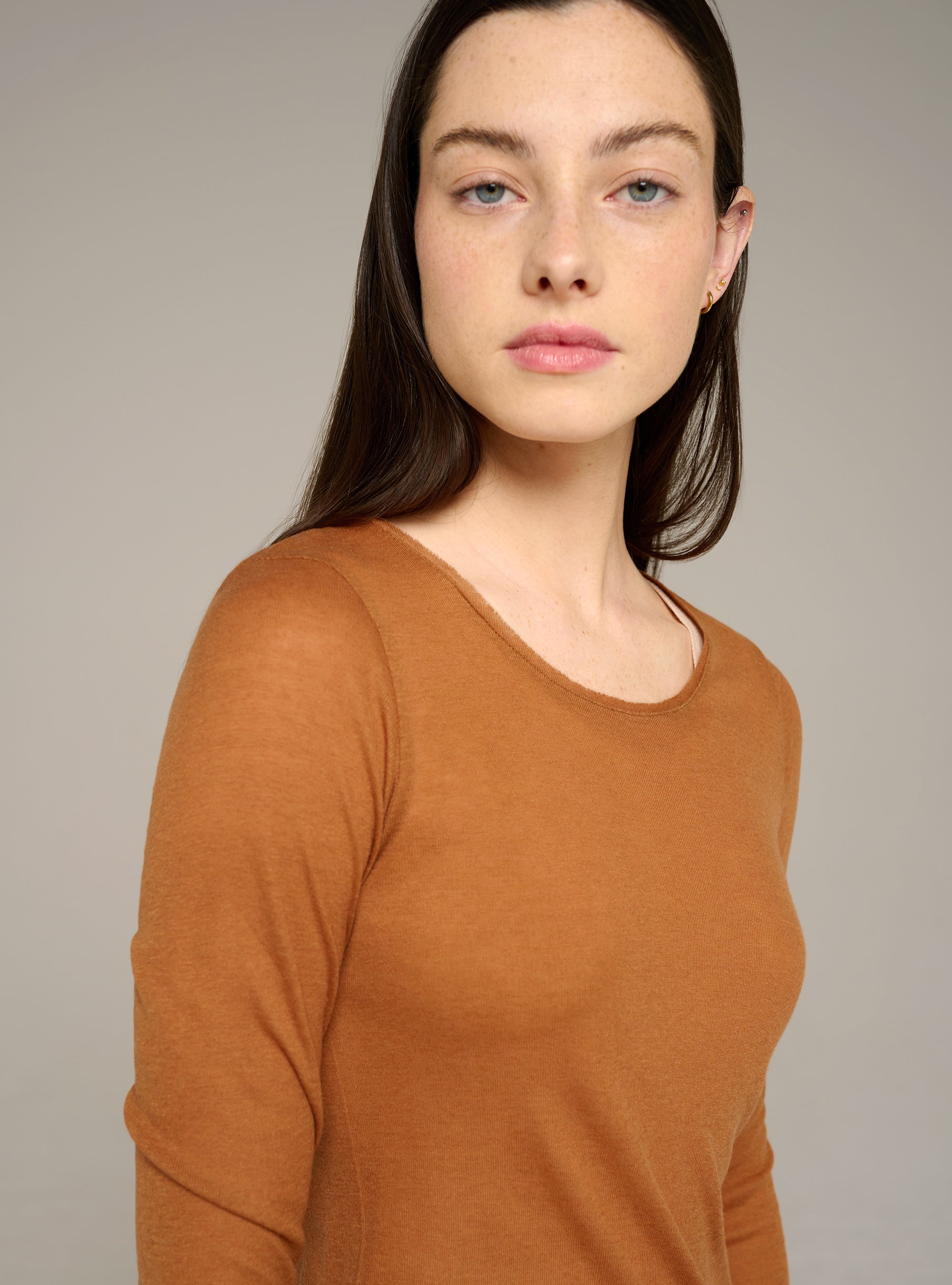 Cotélac acoté Fitted long-sleeve crewneck jersey tee