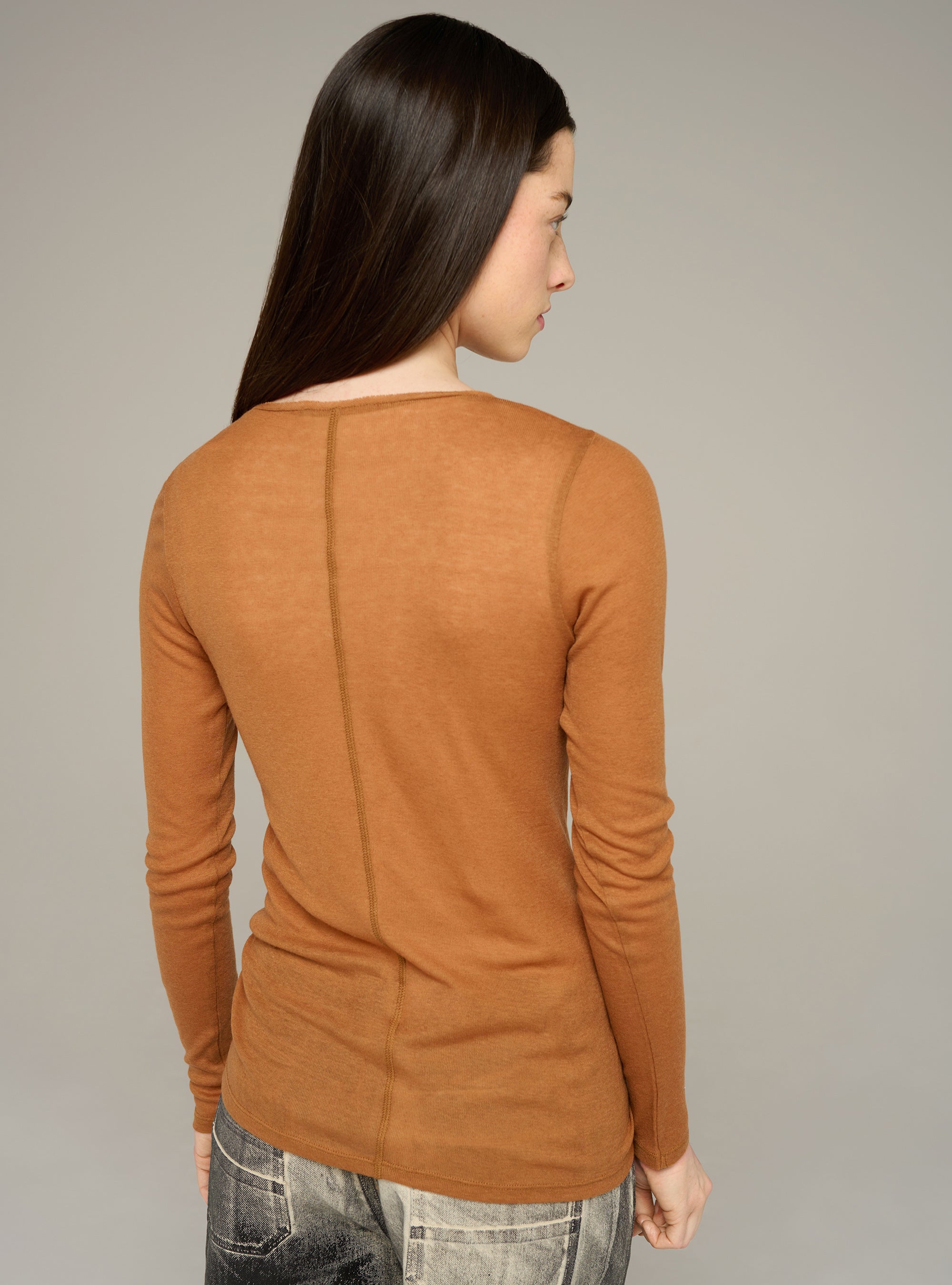 Cotélac Fitted long-sleeve crewneck jersey tee