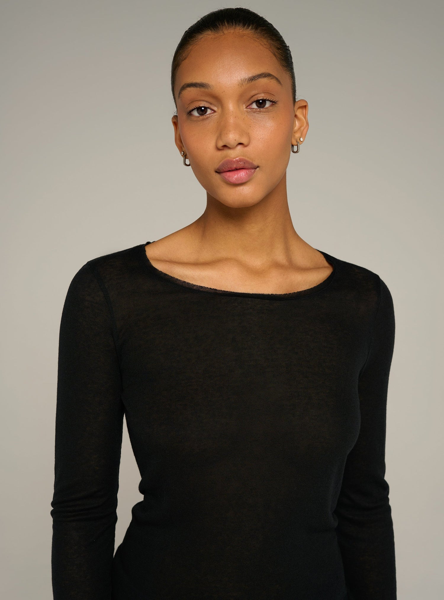 Cotélac Fitted long-sleeve crewneck jersey tee
