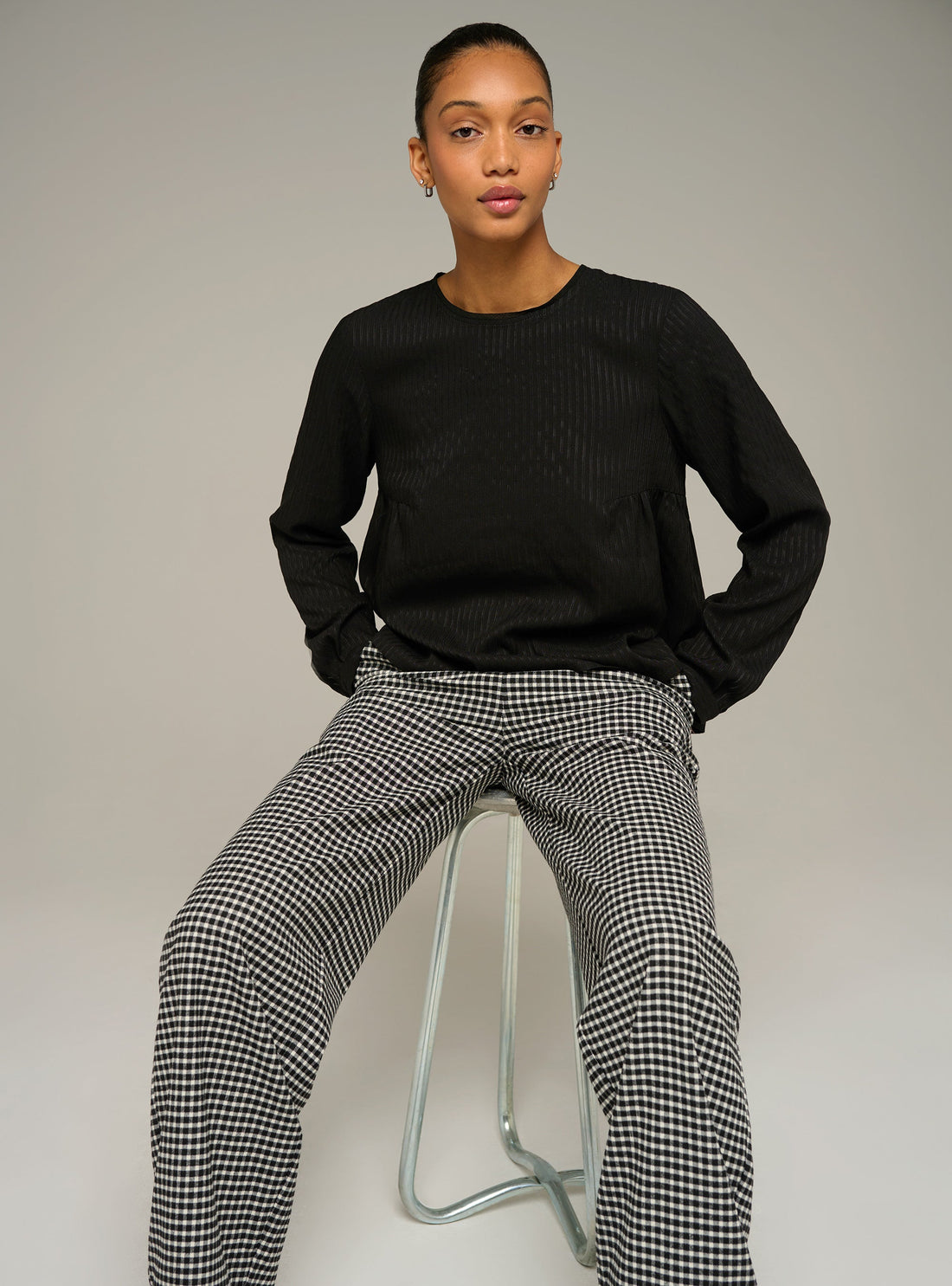 Cotélac acoté Tonal striped crewneck blouse