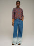 Cotélac acoté Printed long-sleeve cotton-silk voile shirt