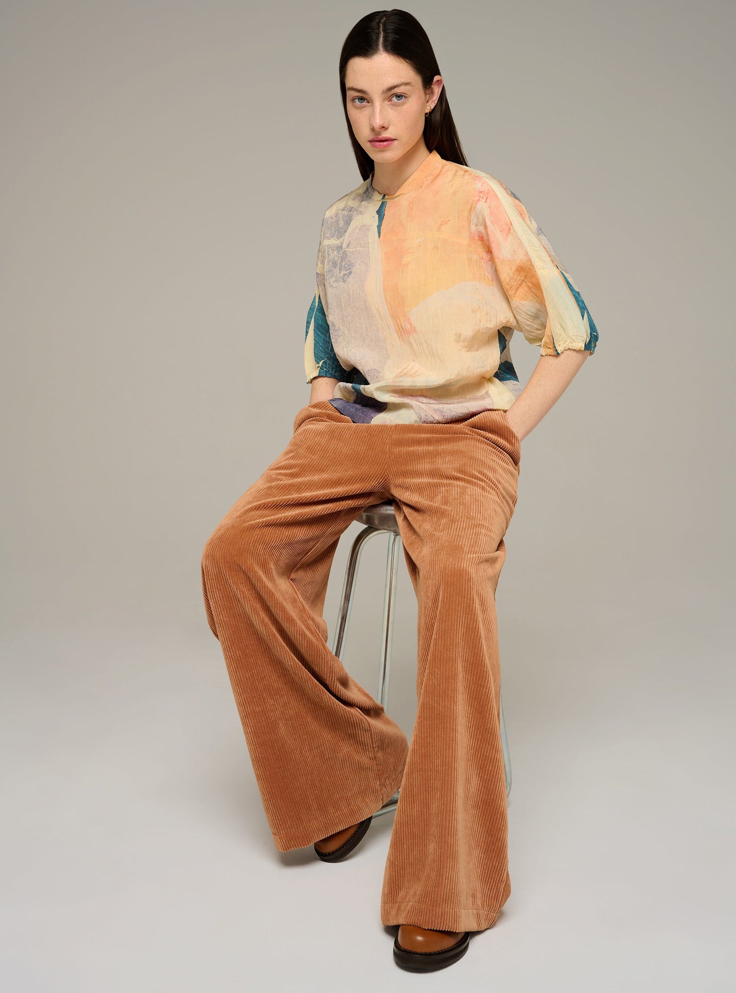 Cotélac acoté Printed 3/4-sleeve blouse