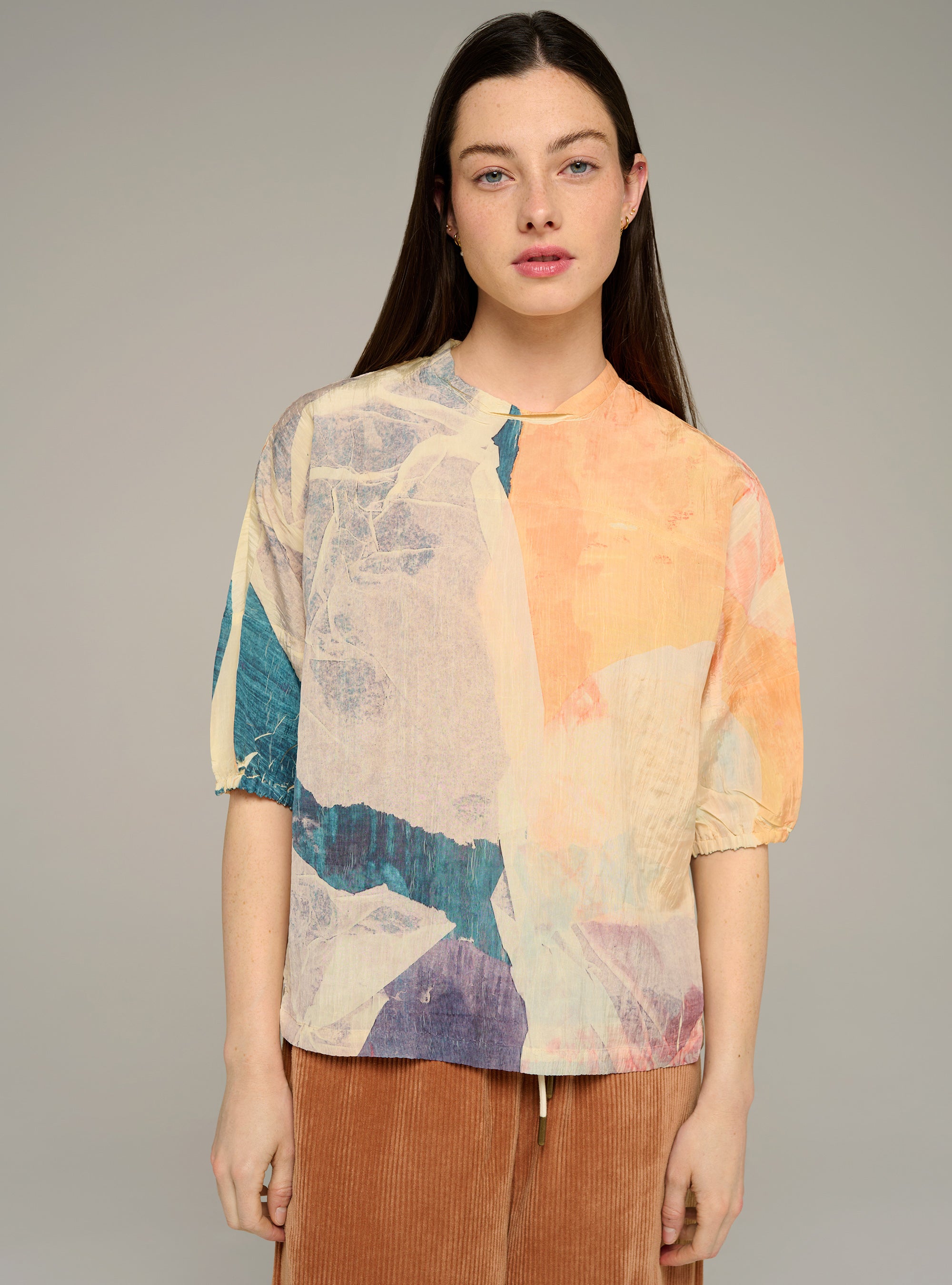Cotélac Printed 3/4-sleeve blouse
