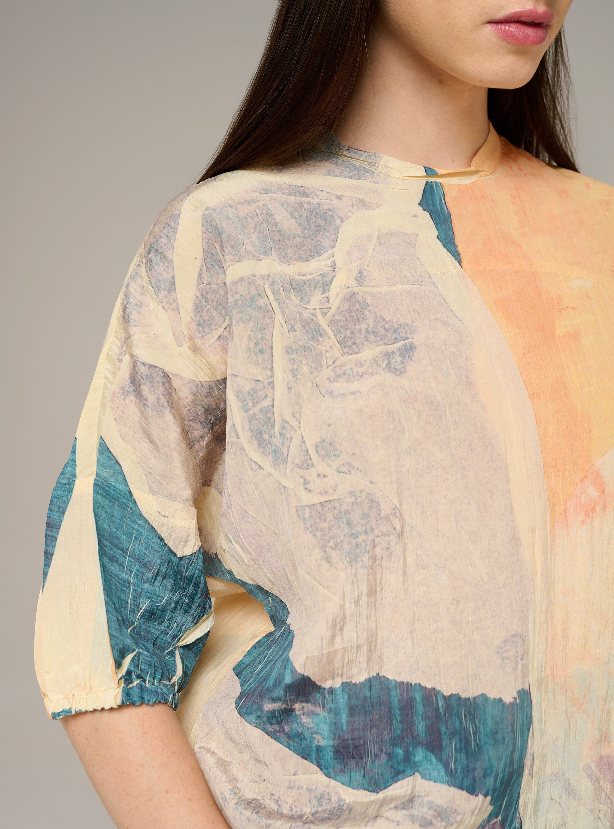 Cotélac Printed 3/4-sleeve blouse