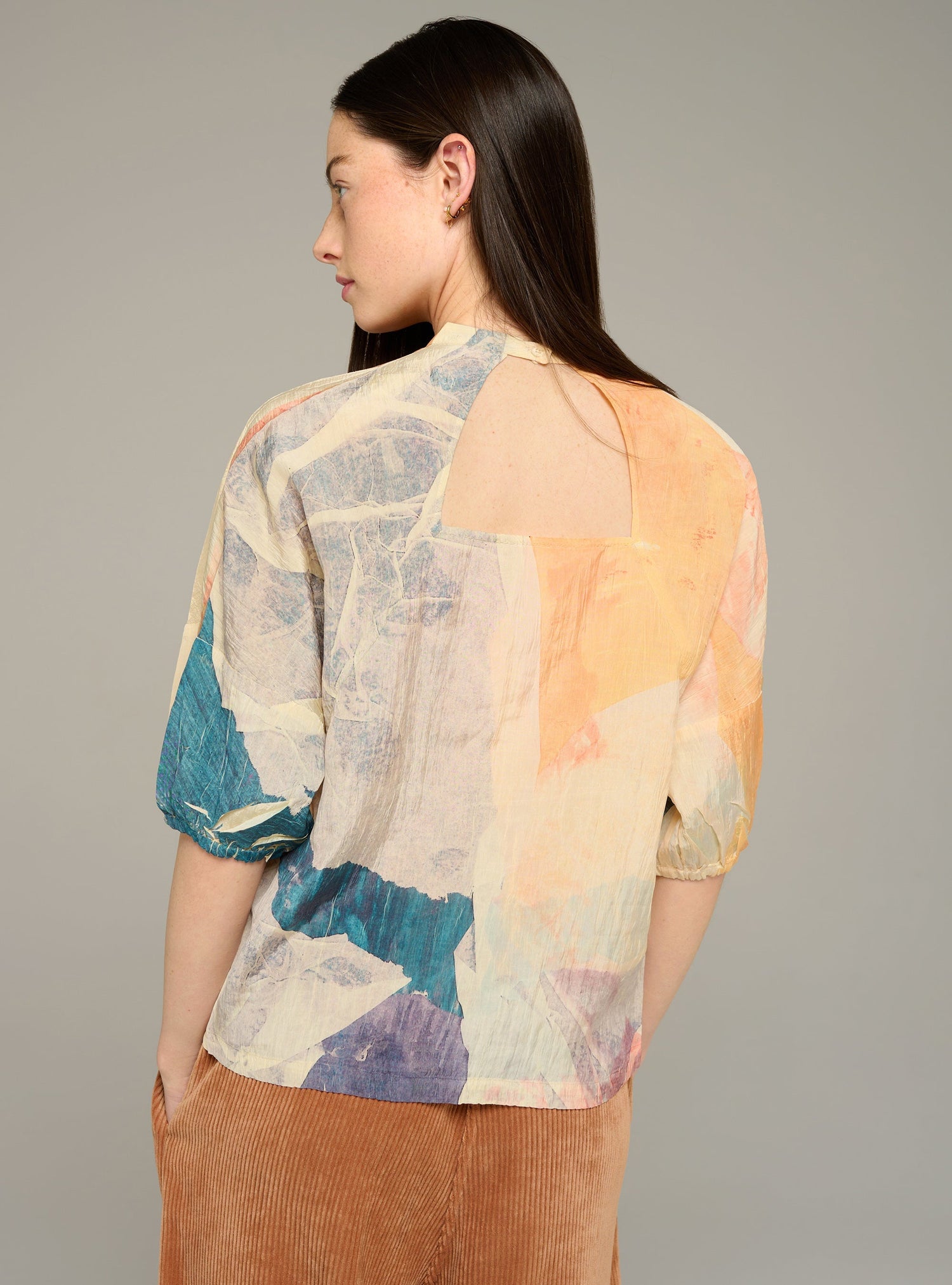 Cotélac Printed 3/4-sleeve blouse