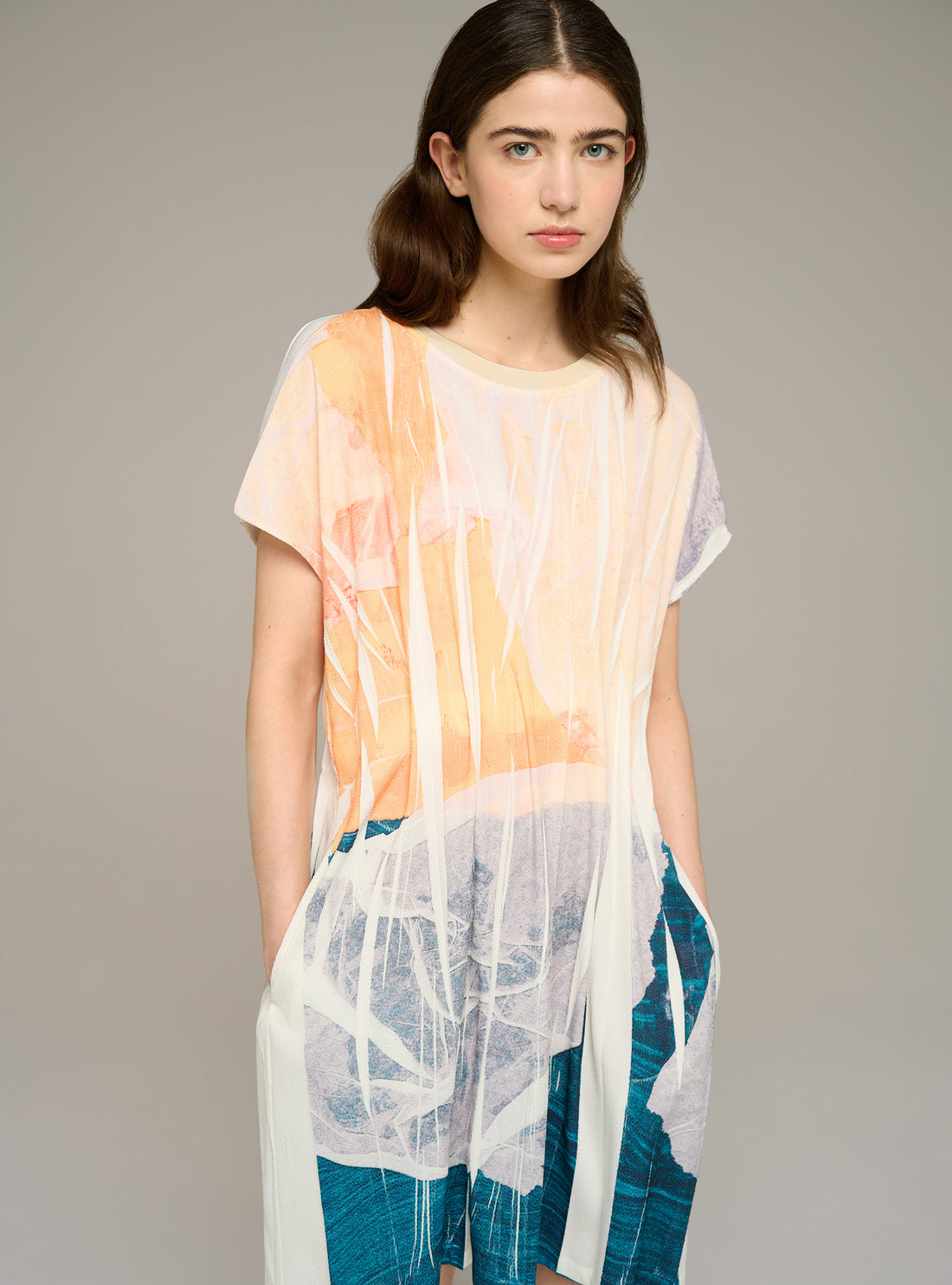 Printed fitted mini dress