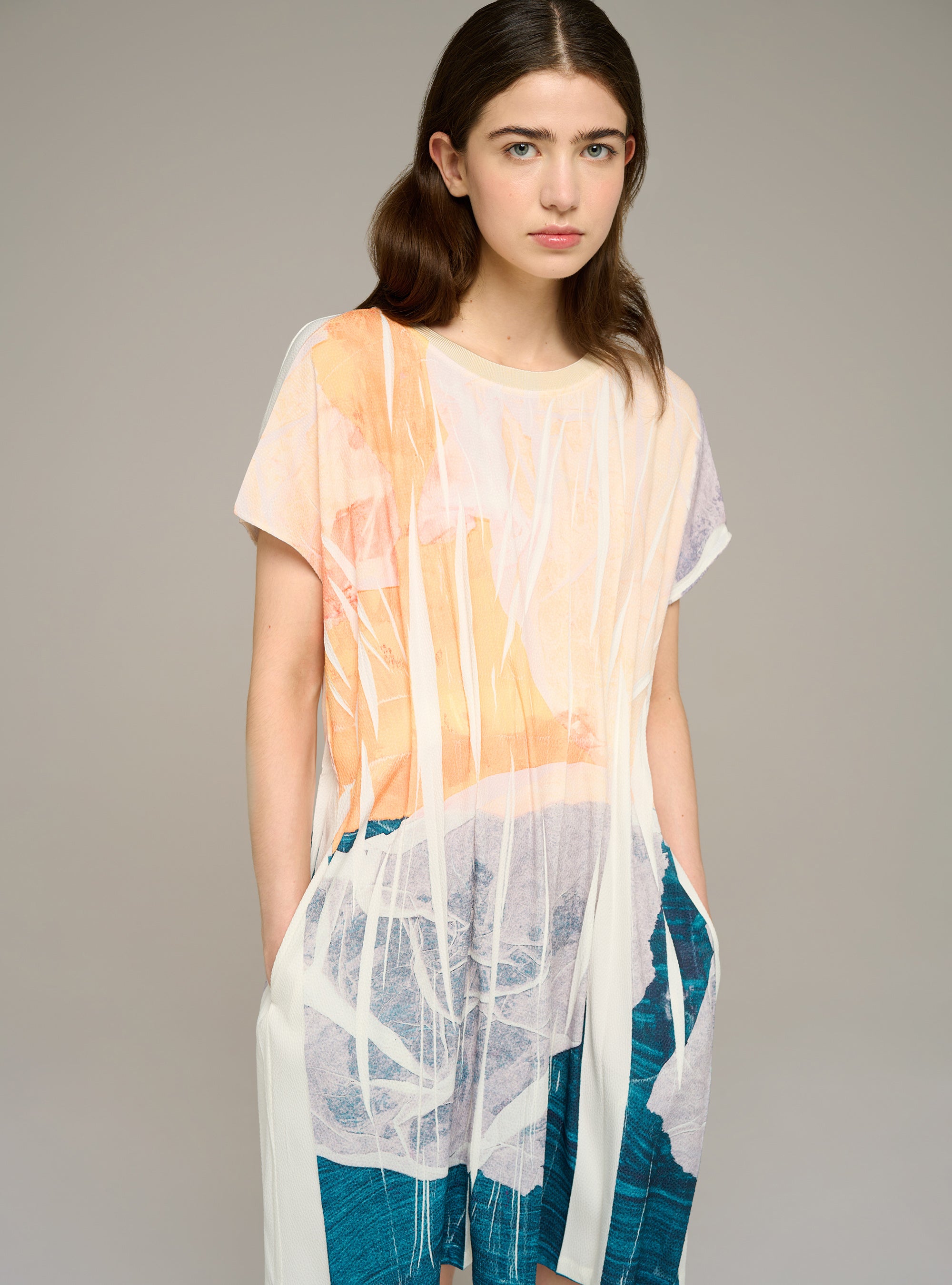 Printed fitted mini dress