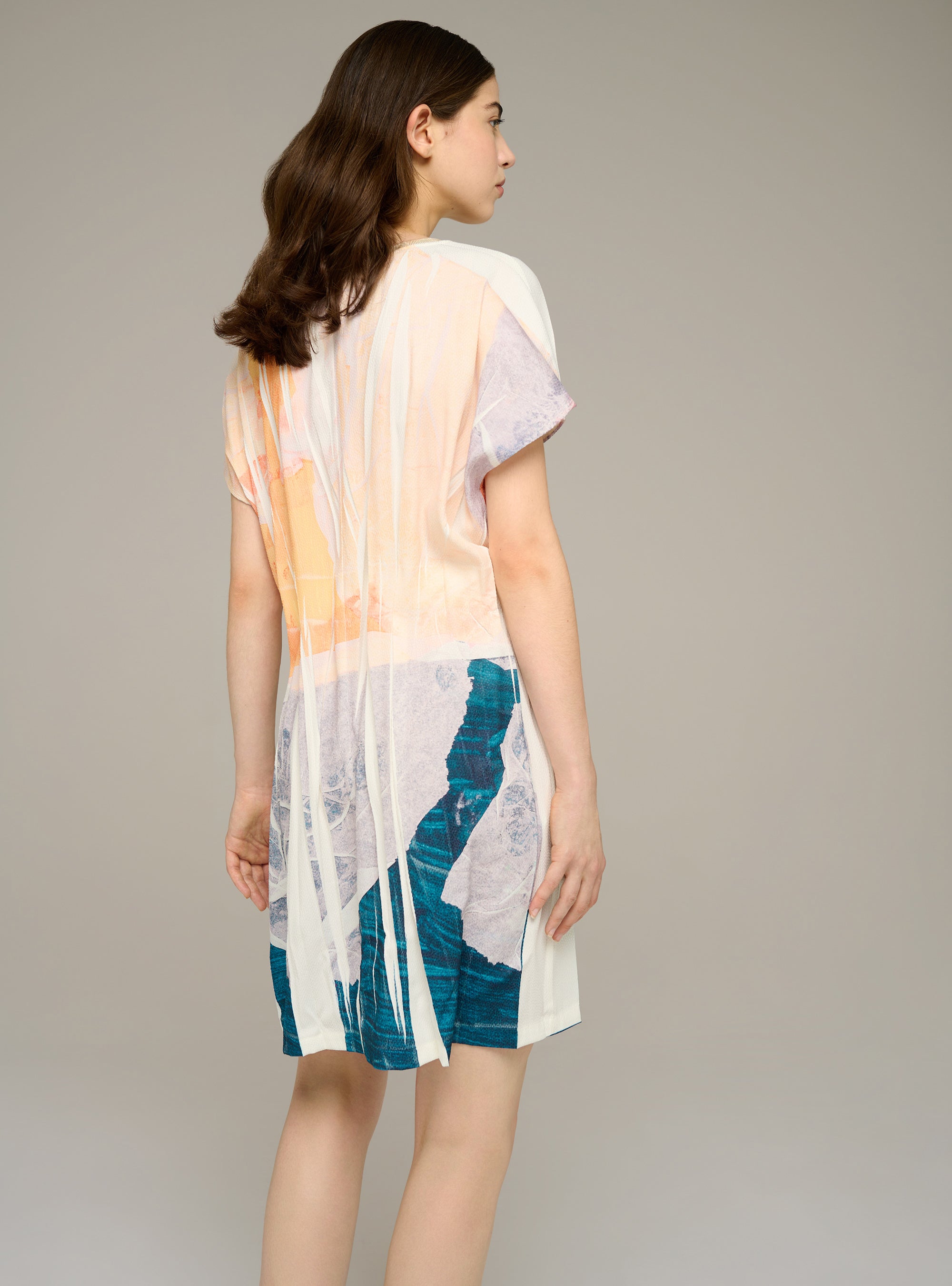 Printed fitted mini dress