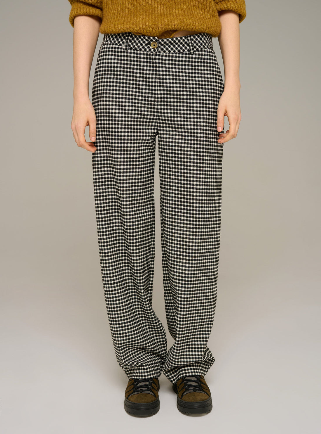 Cotélac Plaid-print wide-leg flannel pants