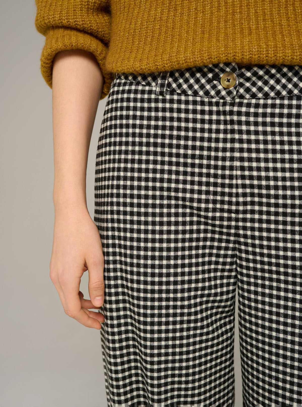 Cotélac Plaid-print wide-leg flannel pants
