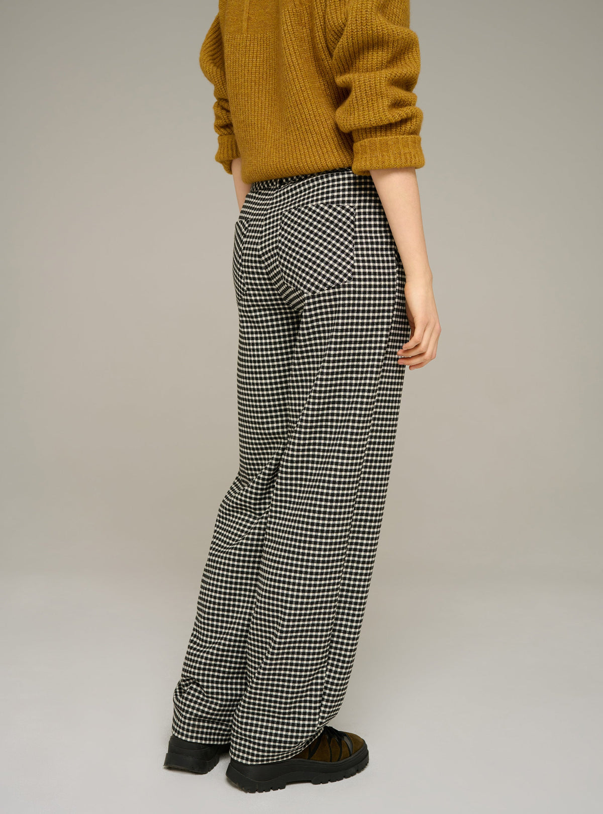 Cotélac Plaid-print wide-leg flannel pants