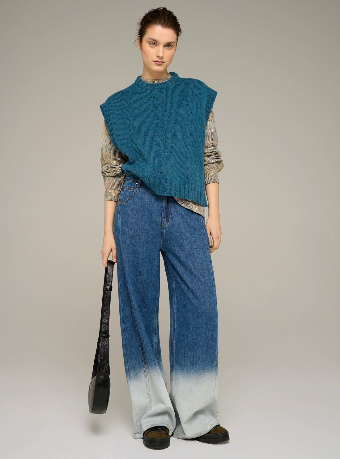 Cotélac acoté Faded wide-leg jeans