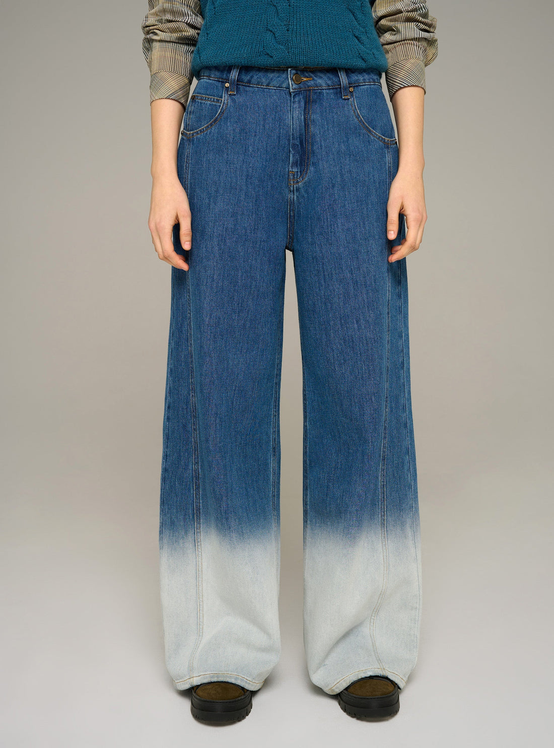 Cotélac Faded wide-leg jeans