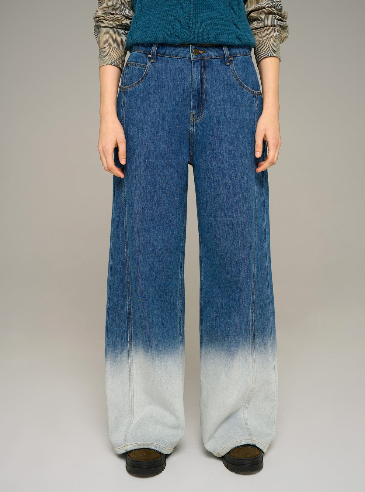 Cotélac Faded wide-leg jeans