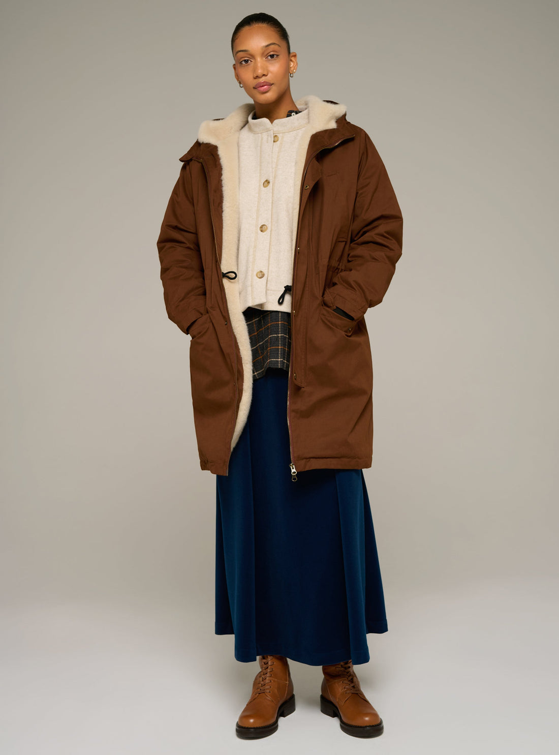 Cotélac acoté Long hooded parka