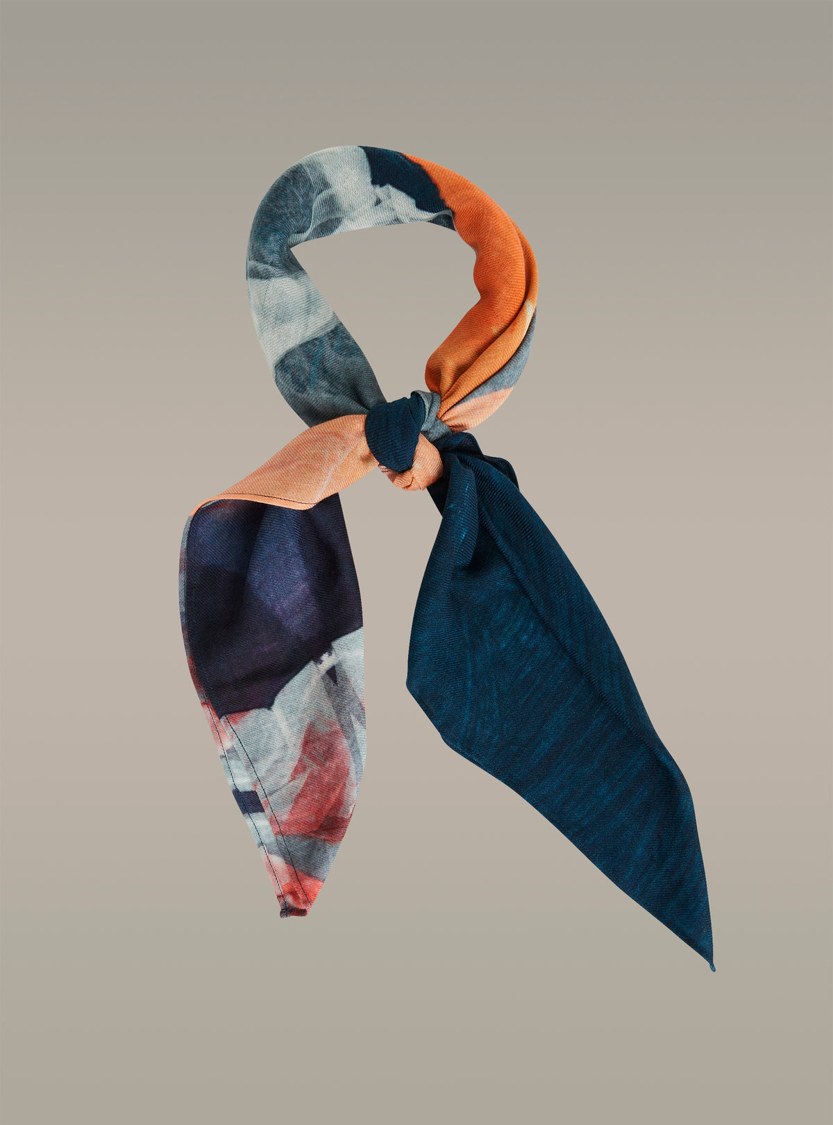 Large printed wool scarf