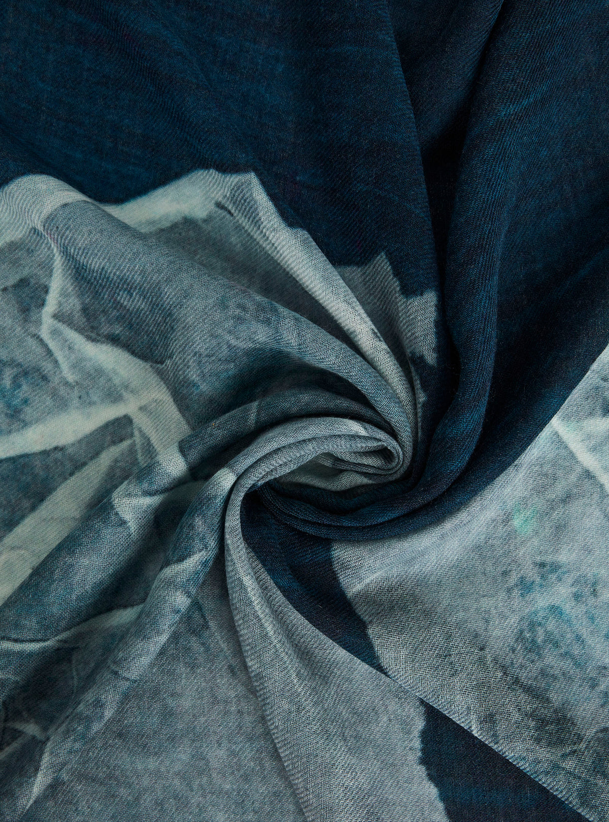 Large printed wool scarf