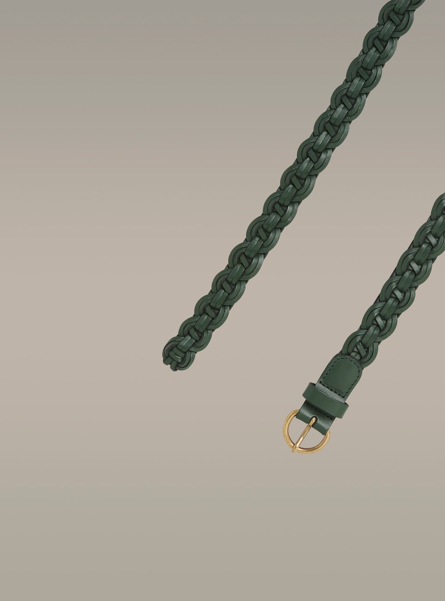 Braided leather belt