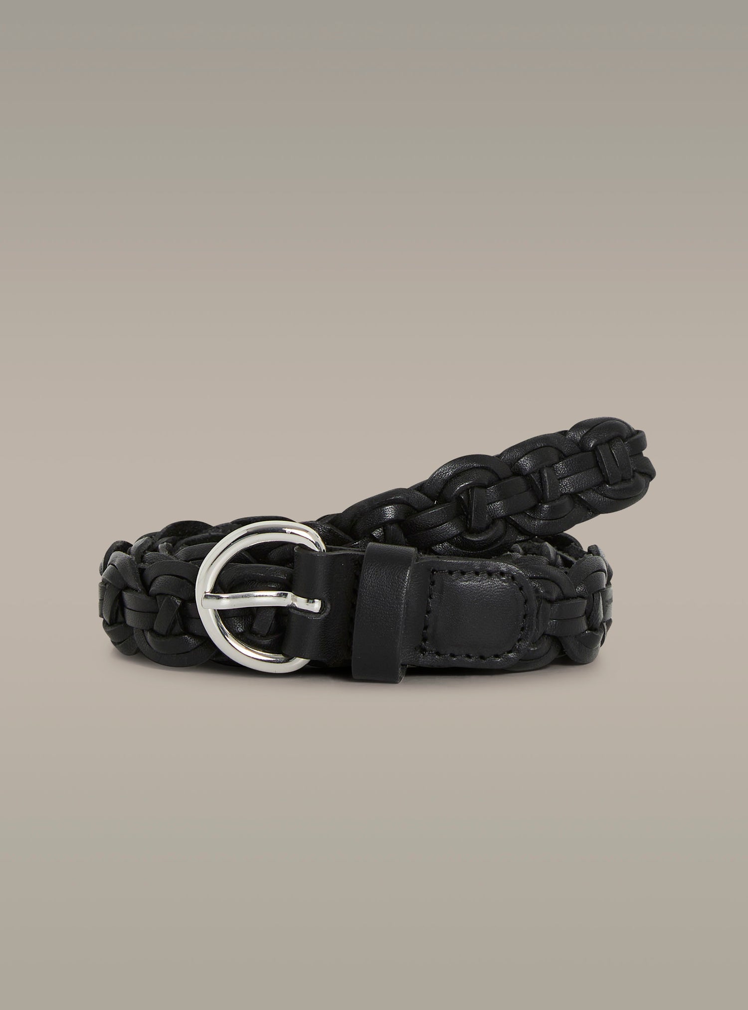 Braided leather belt