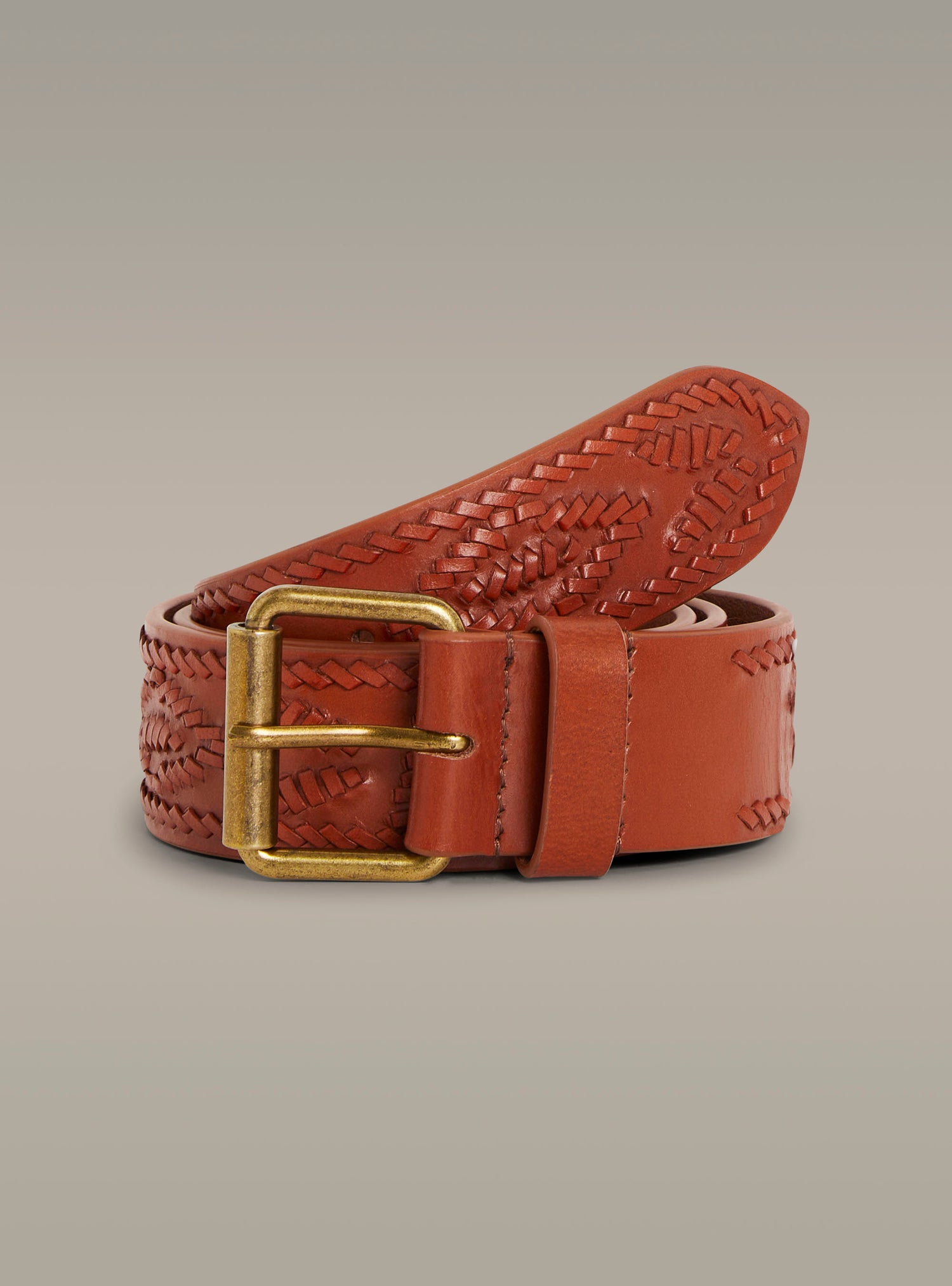 Braided leather belt