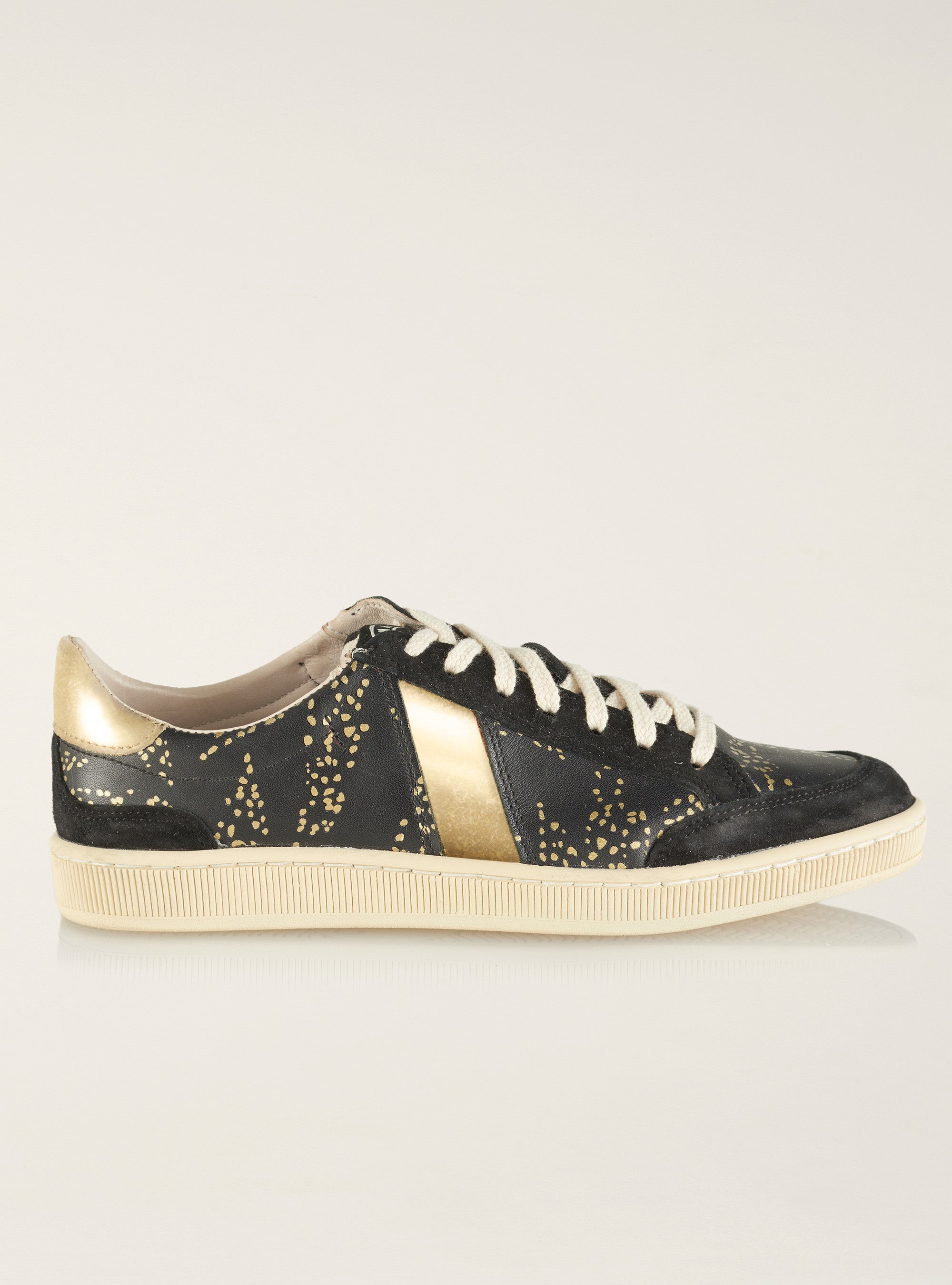 Gold and Black Sneakers Athletic Shoes