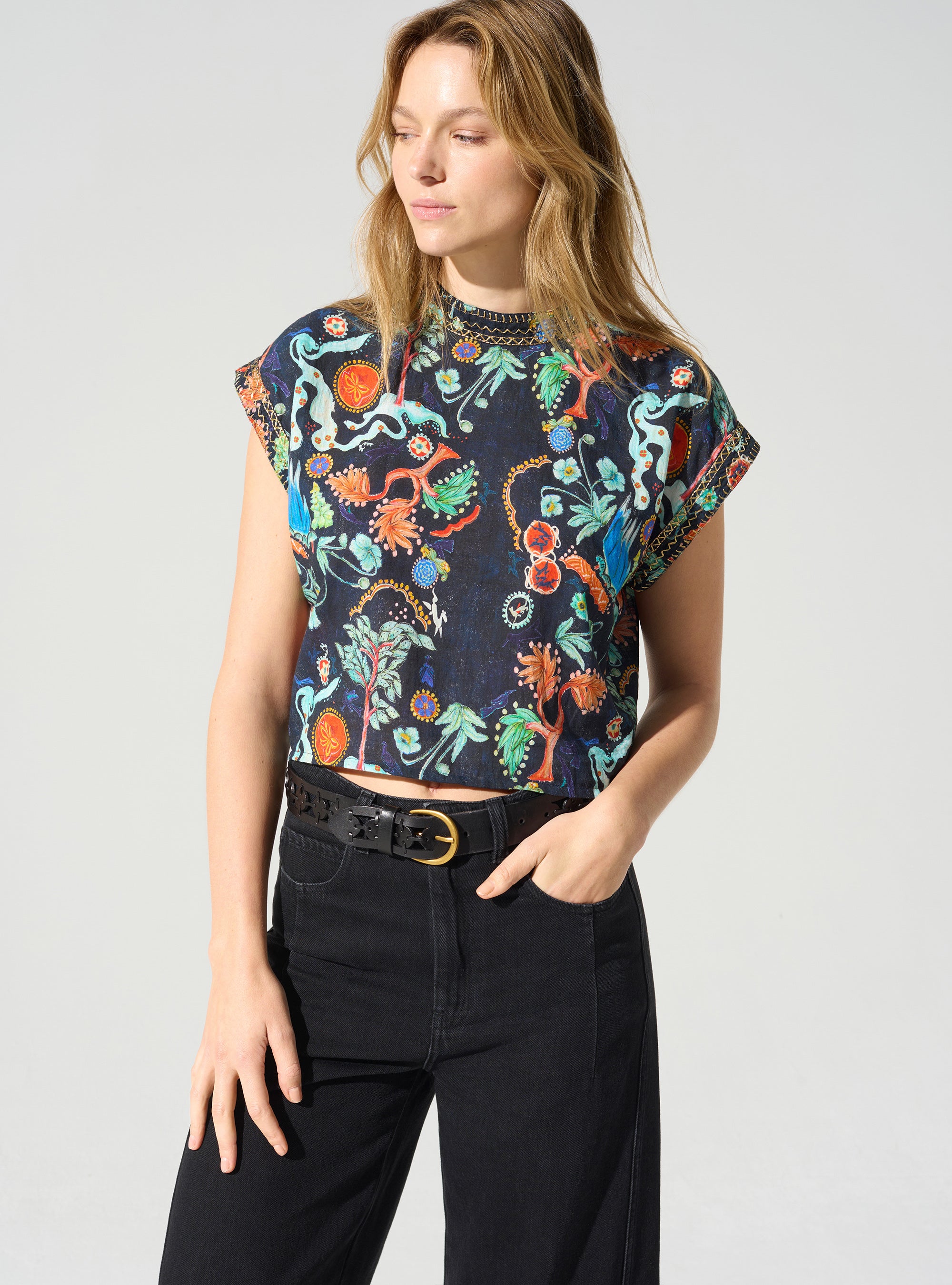 Printed crop top