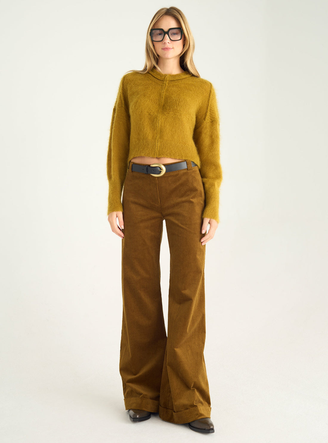 Short zipped mohair cardigan