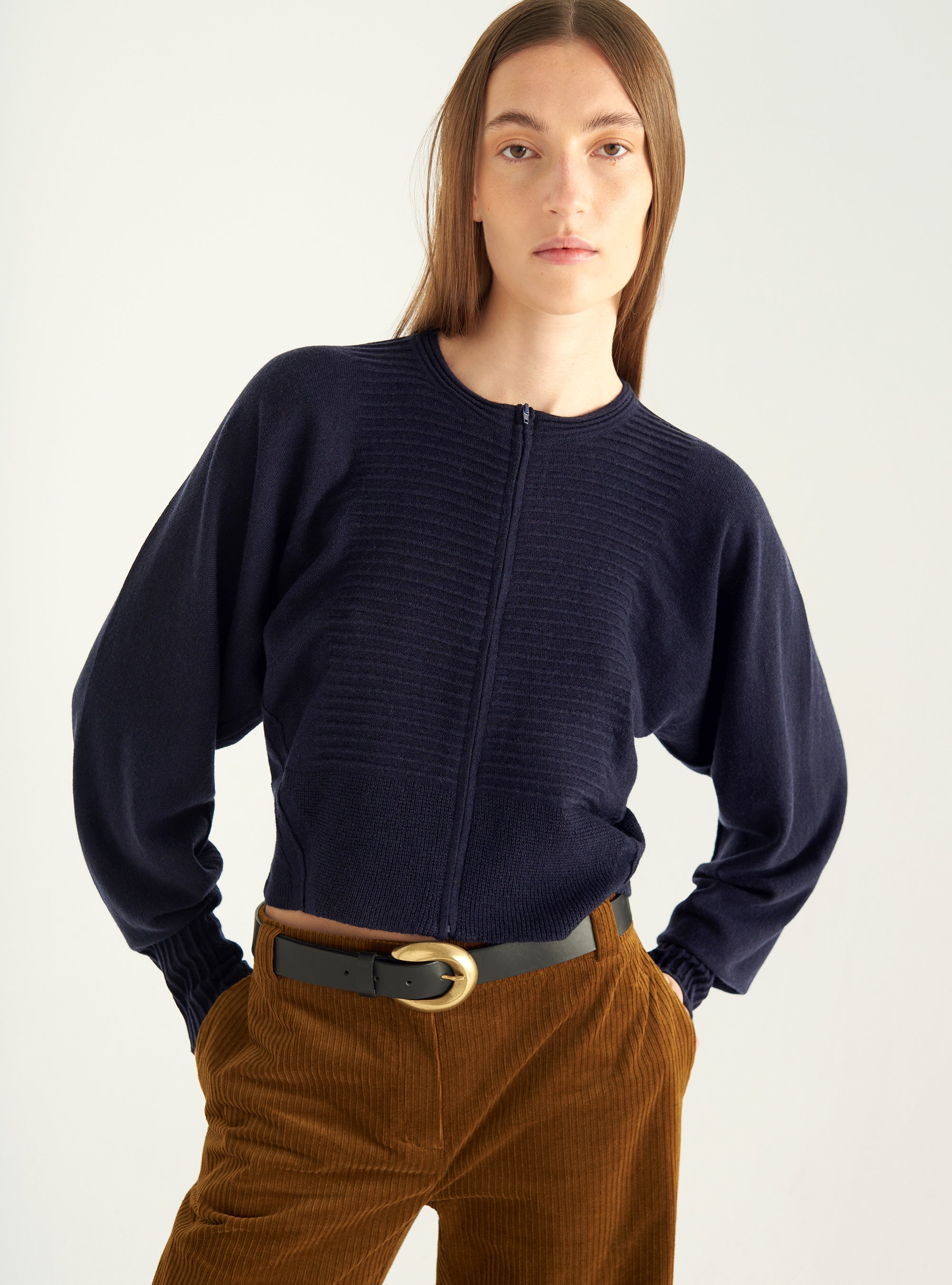 Wool and cotton cardigan