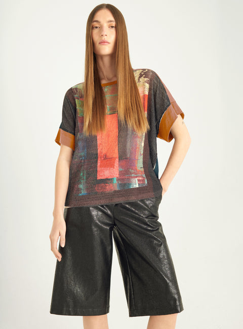 Sublimated bi-material T-shirt