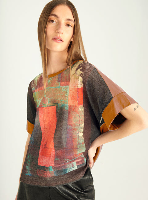 Sublimated bi-material T-shirt