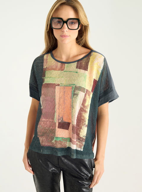 Sublimated two-material T-shirt