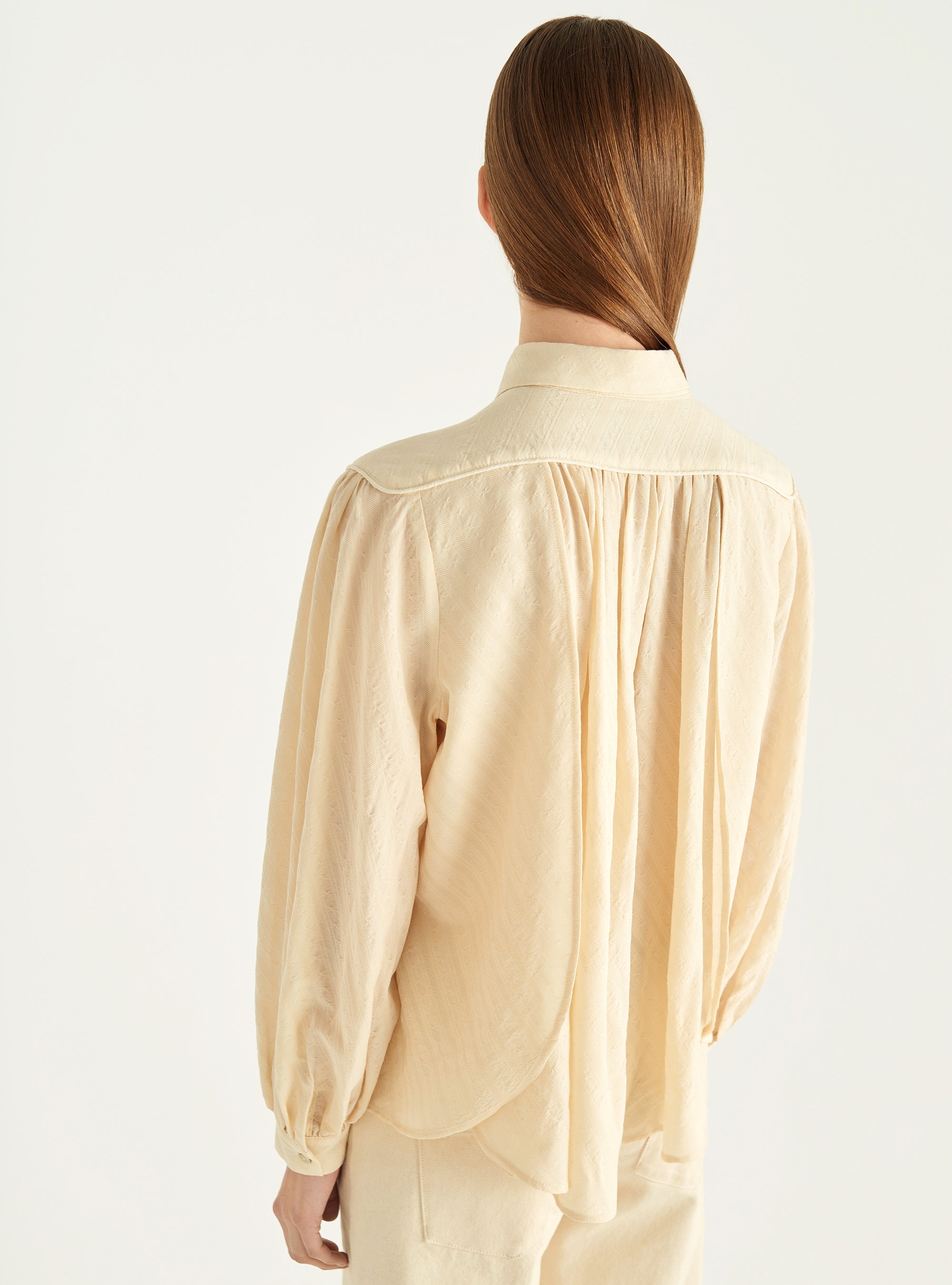Romantic wool and silk blouse