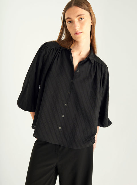 Romantic wool and silk blouse