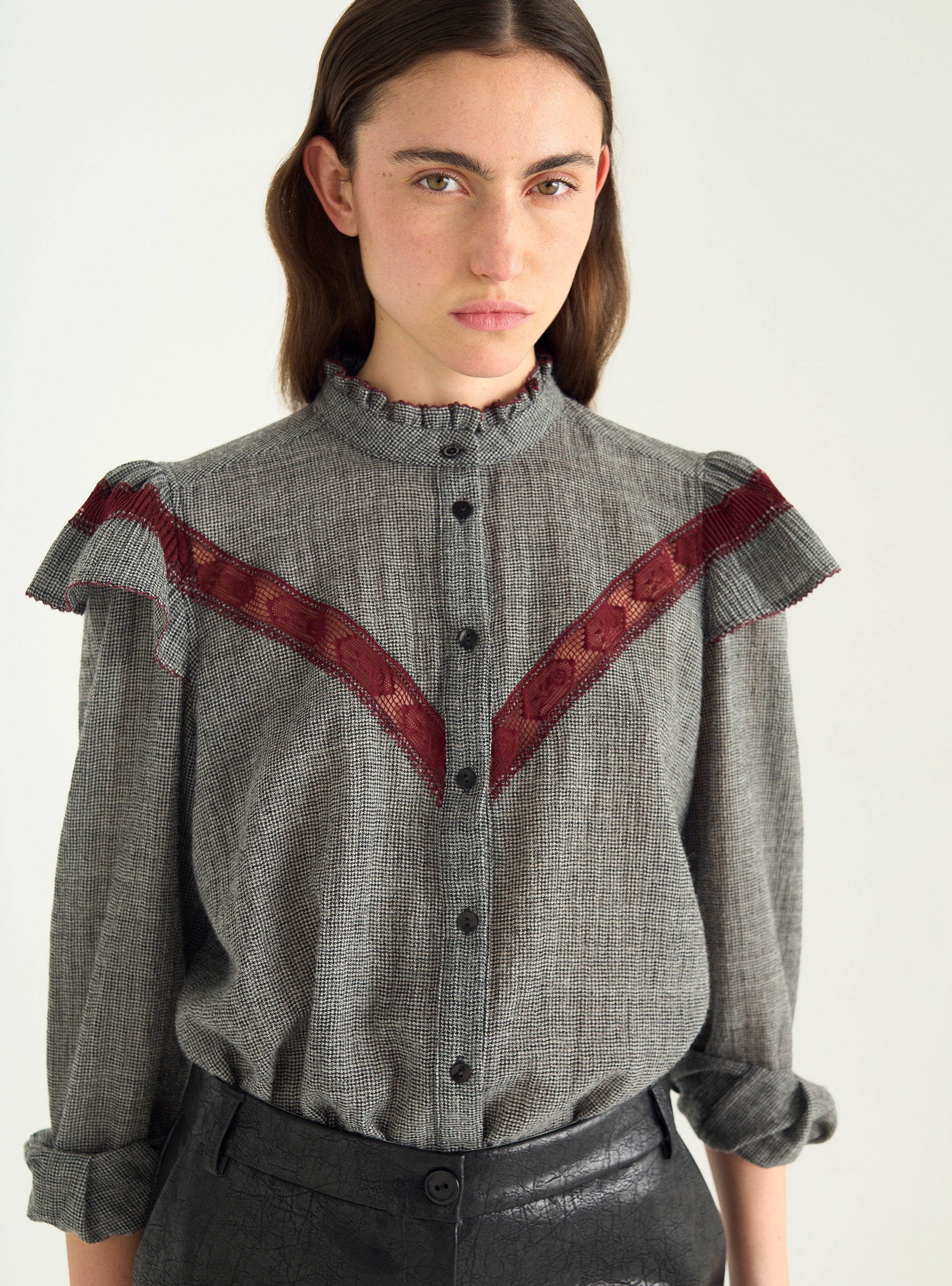 Wool and cotton shirt